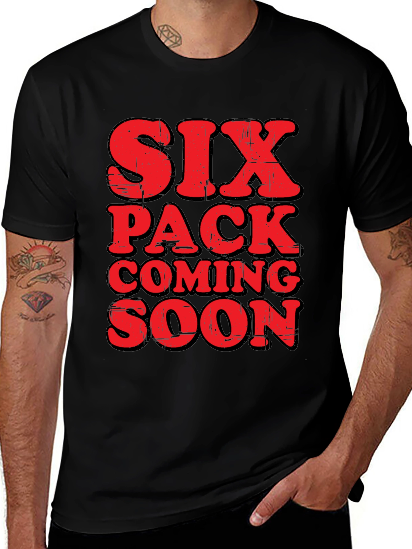 Variant 13 of Funny Six Pack Coming Soon Graphic T-Shirt