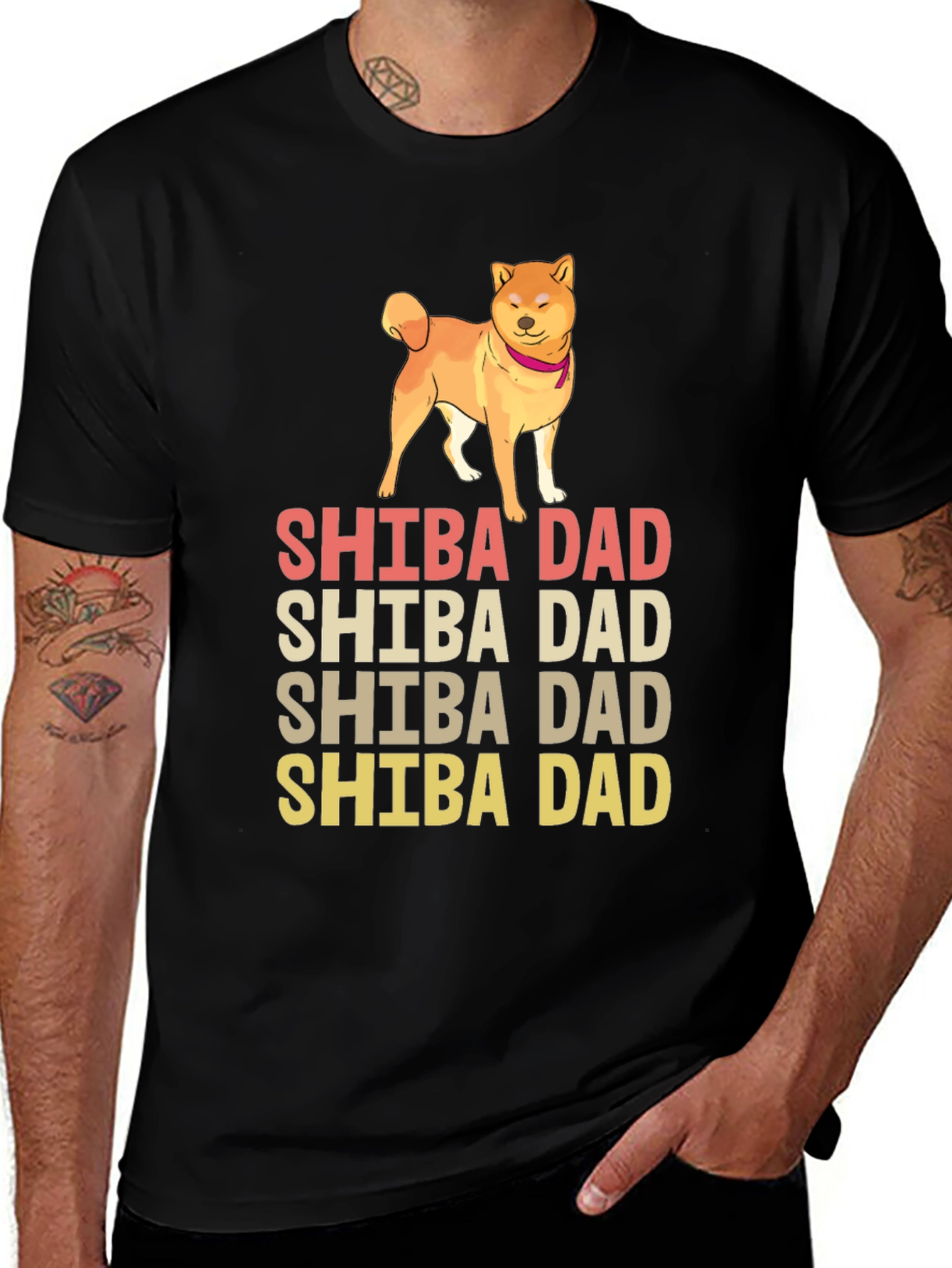 Shiba Dad Graphic T-Shirt - Dog Lover Tee