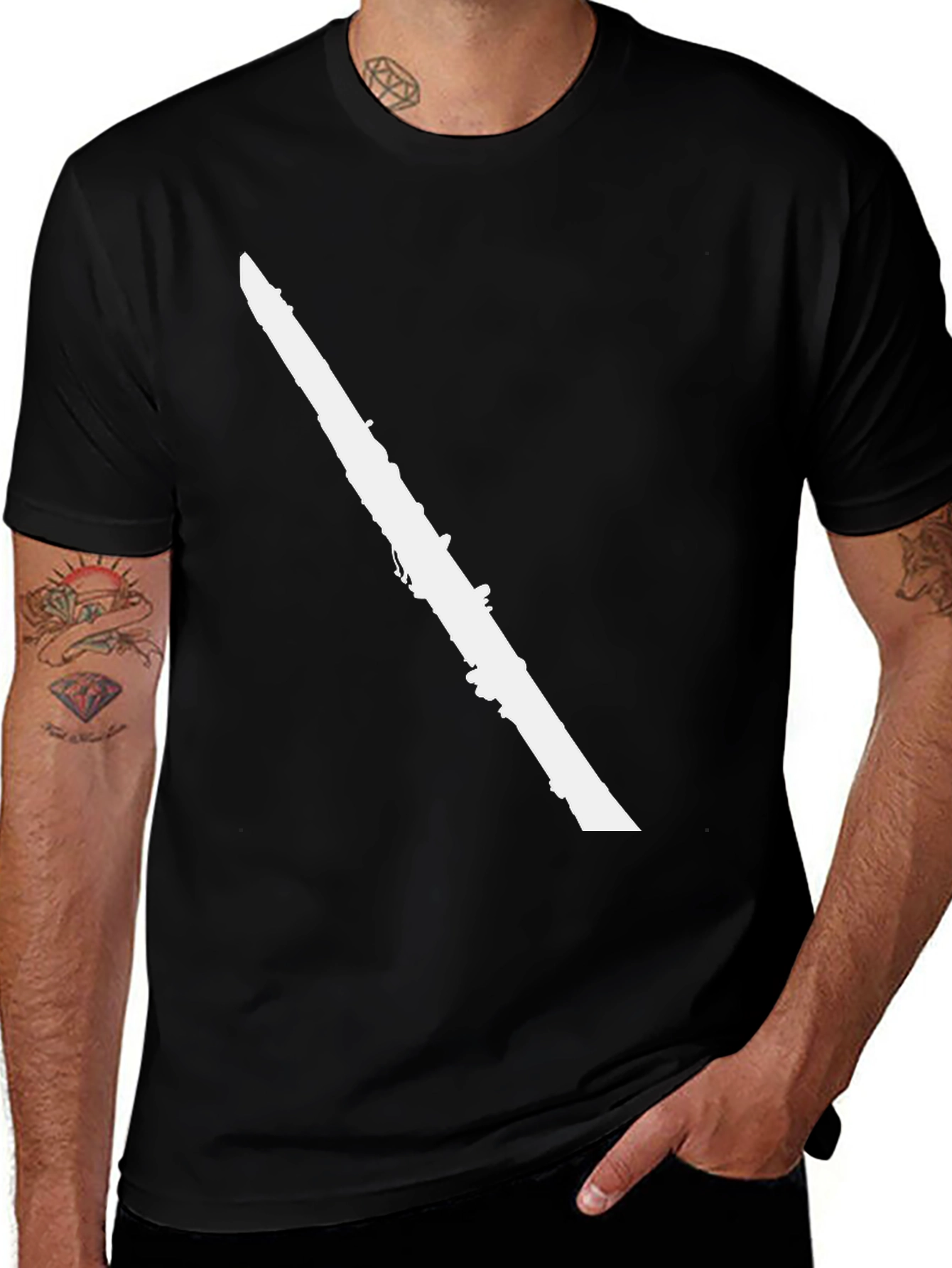 Variant 9 of Clarinet Silhouette Black T-Shirt