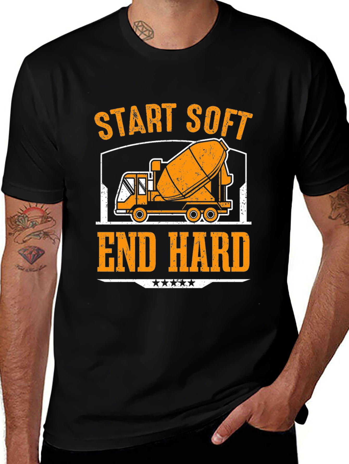 Variant 7 of Start Soft End Hard Cement Truck T-Shirt