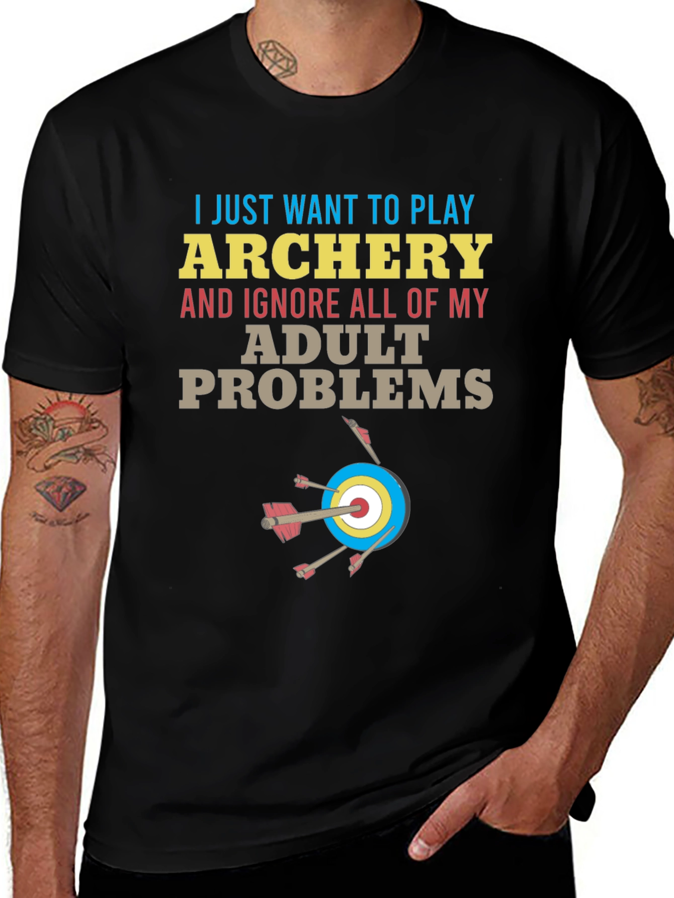 Variant 26 of Archery T-Shirt: Ignore Adult Problems Tee