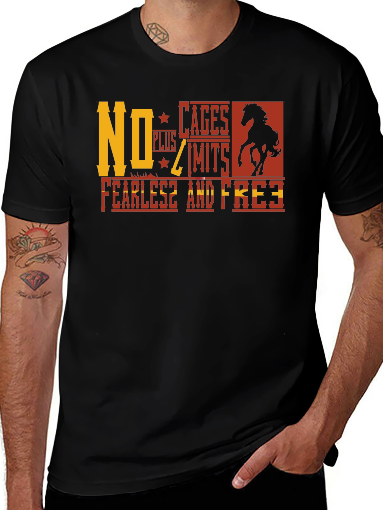 Variant 5 of No Cages Plus Limits Fearless And Free Graphic Tee