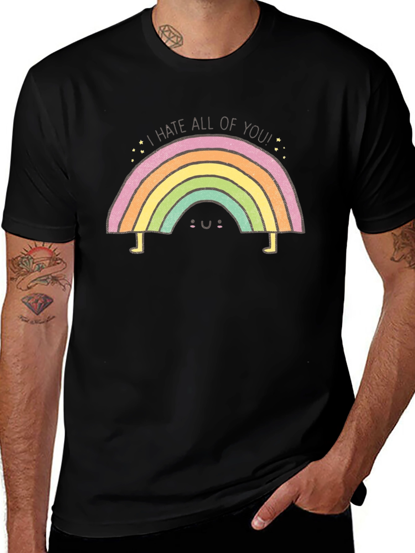 Variant 19 of I Hate All of You Rainbow T-Shirt - Funny Graphic Tee