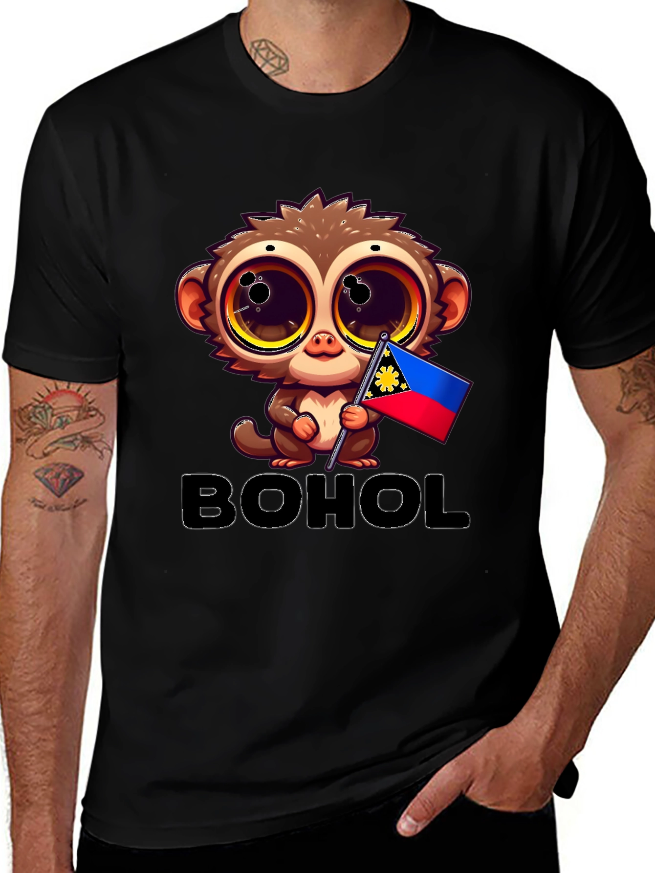 Bohol Tarsier Graphic Tee - Black
