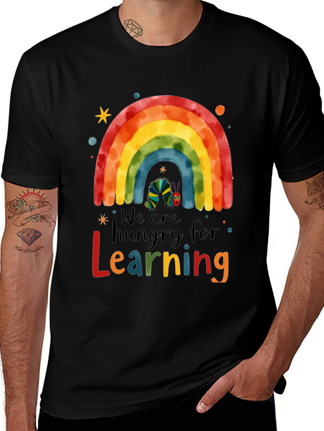 Variant 10 of Hungry For Learning Rainbow T-Shirt