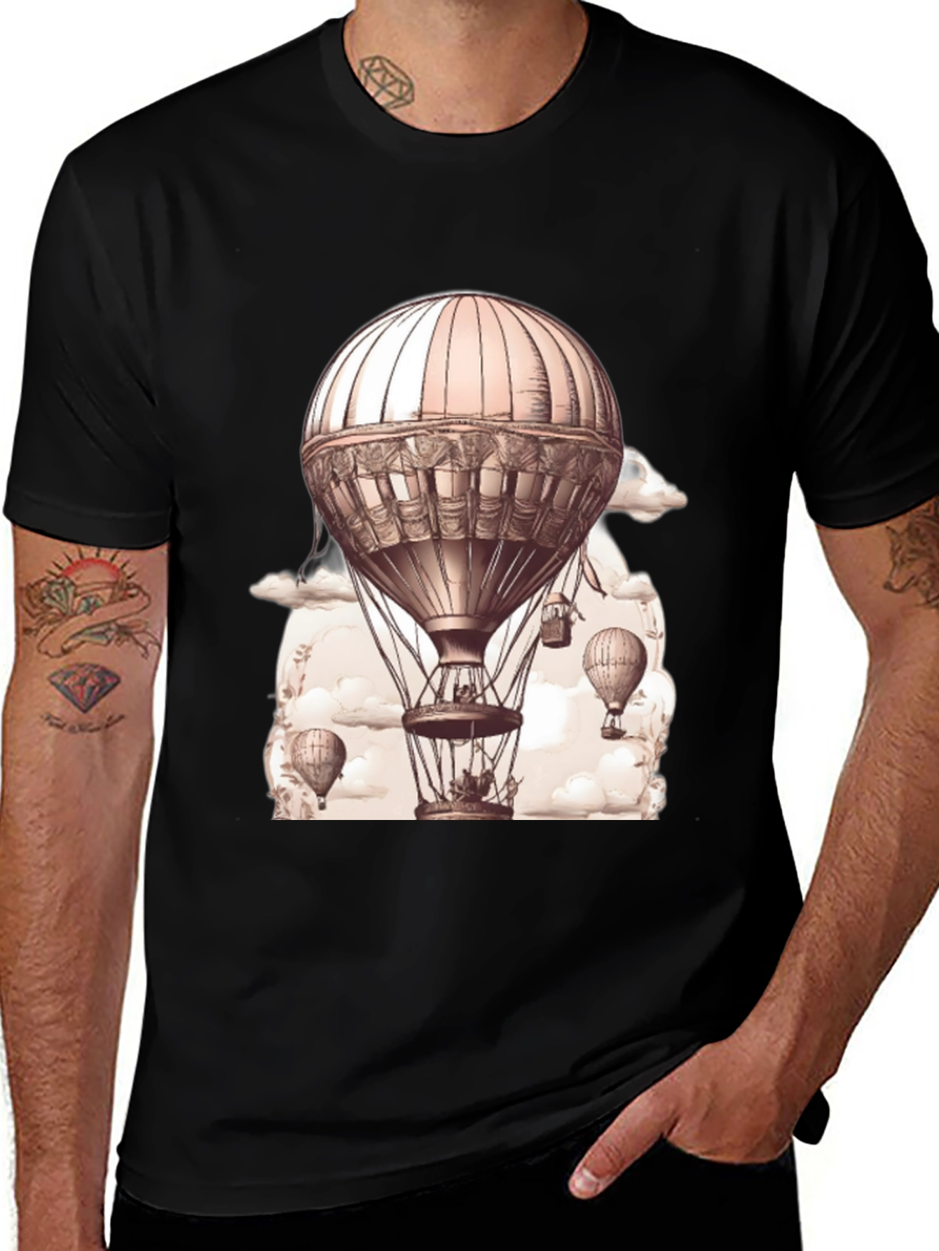 Variant 16 of Steampunk Hot Air Balloon Graphic Tee