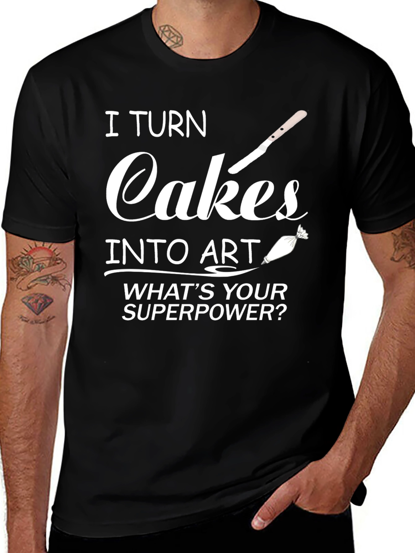 Variant 17 of I Turn Cakes Into Art T-Shirt - Baking Superpower Tee