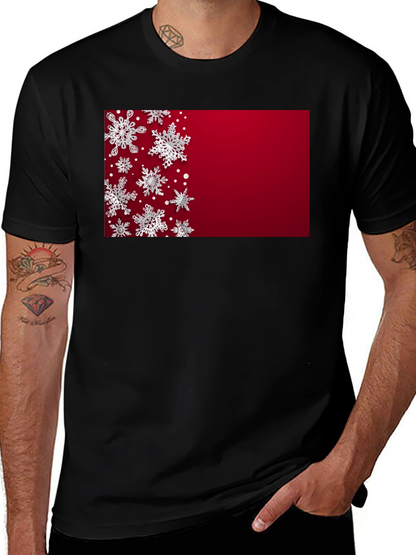 Variant 22 of Snowflake Pattern Holiday T-Shirt