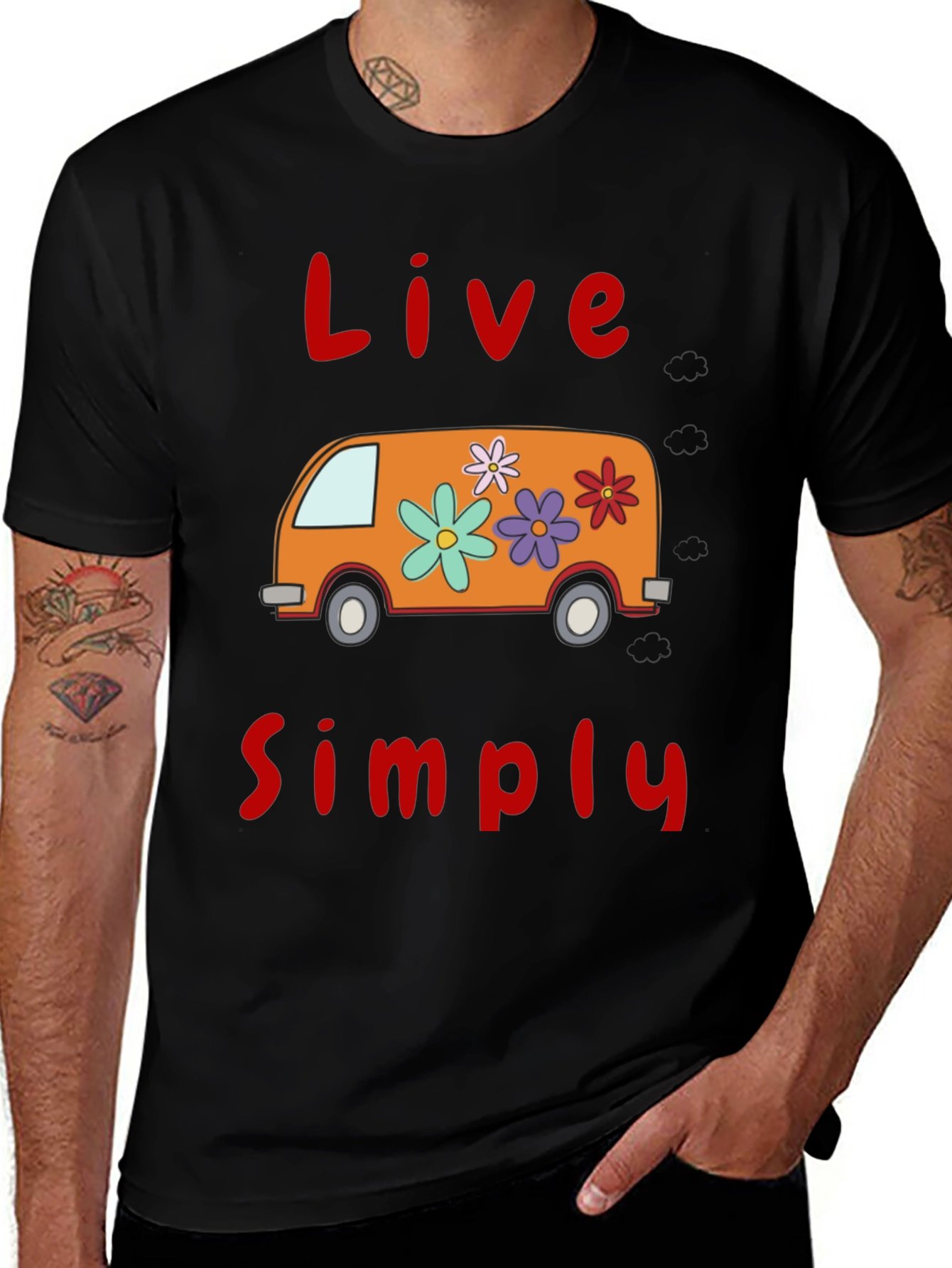 Variant 7 of Live Simply Tee - Retro Van Graphic T-Shirt