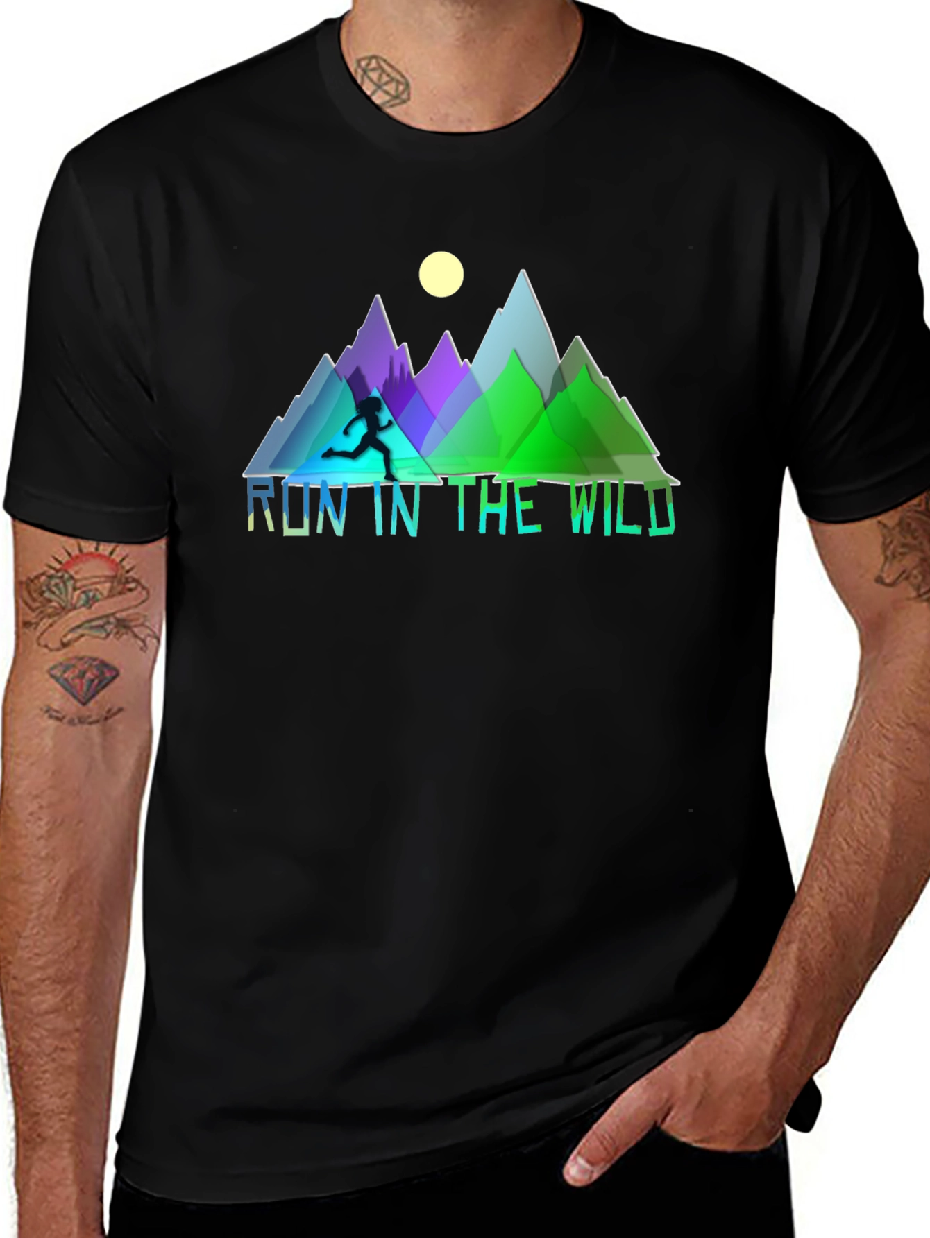 Variant 30 of Run in the Wild Graphic Tee - Nature Running Shirt