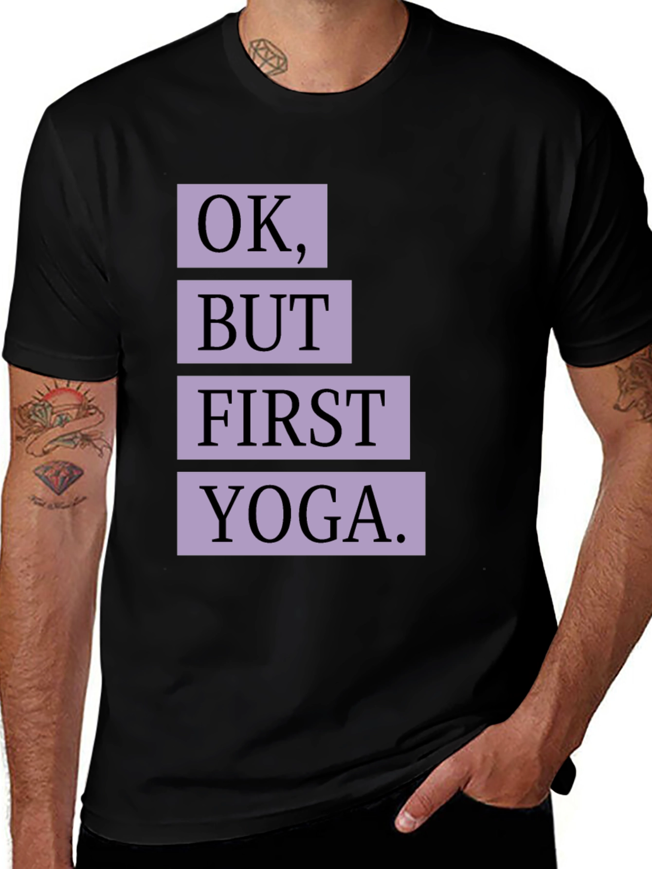 Variant 20 of Yoga Lover T-Shirt - Ok, But First Yoga - Soft Cotton Blend