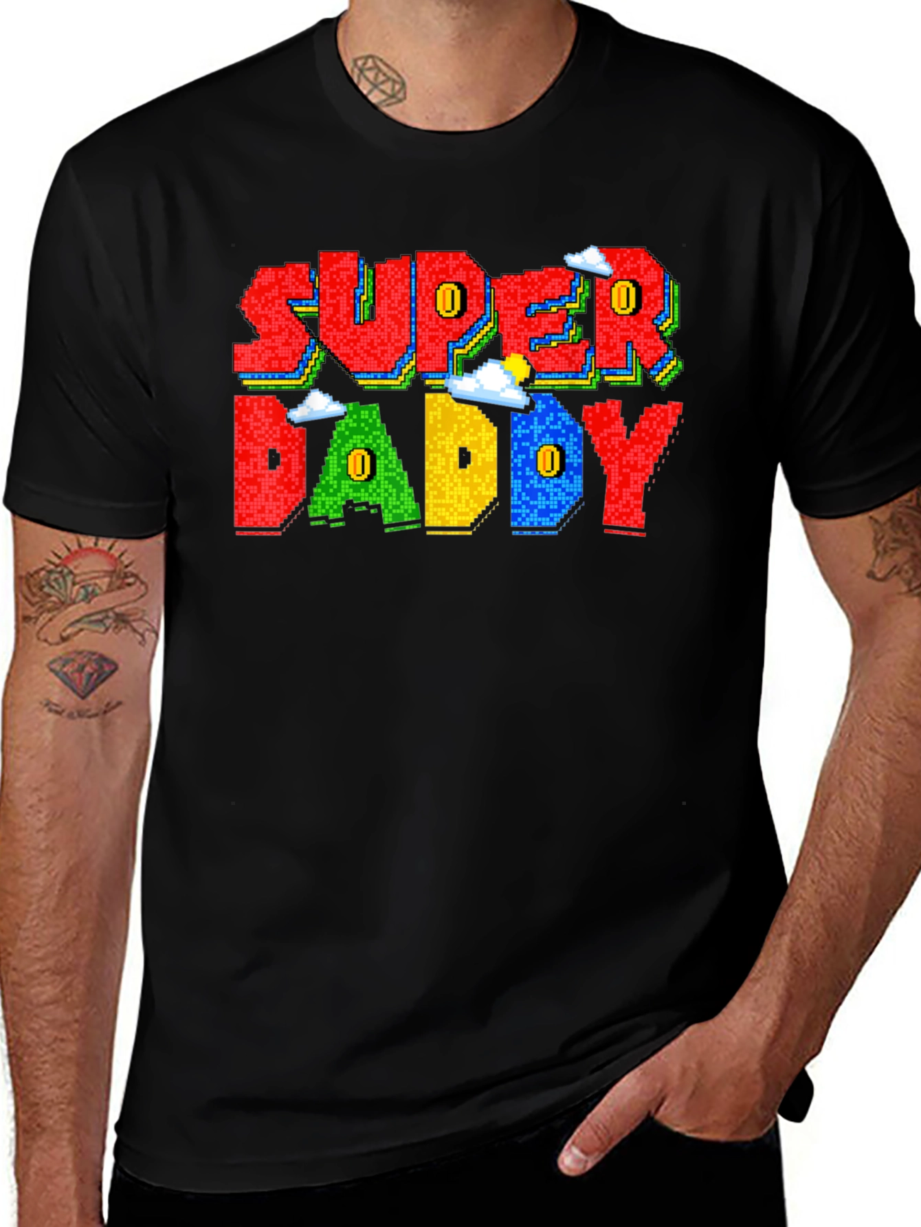 Super Daddy T-Shirt - Pixel Style Graphic Tee