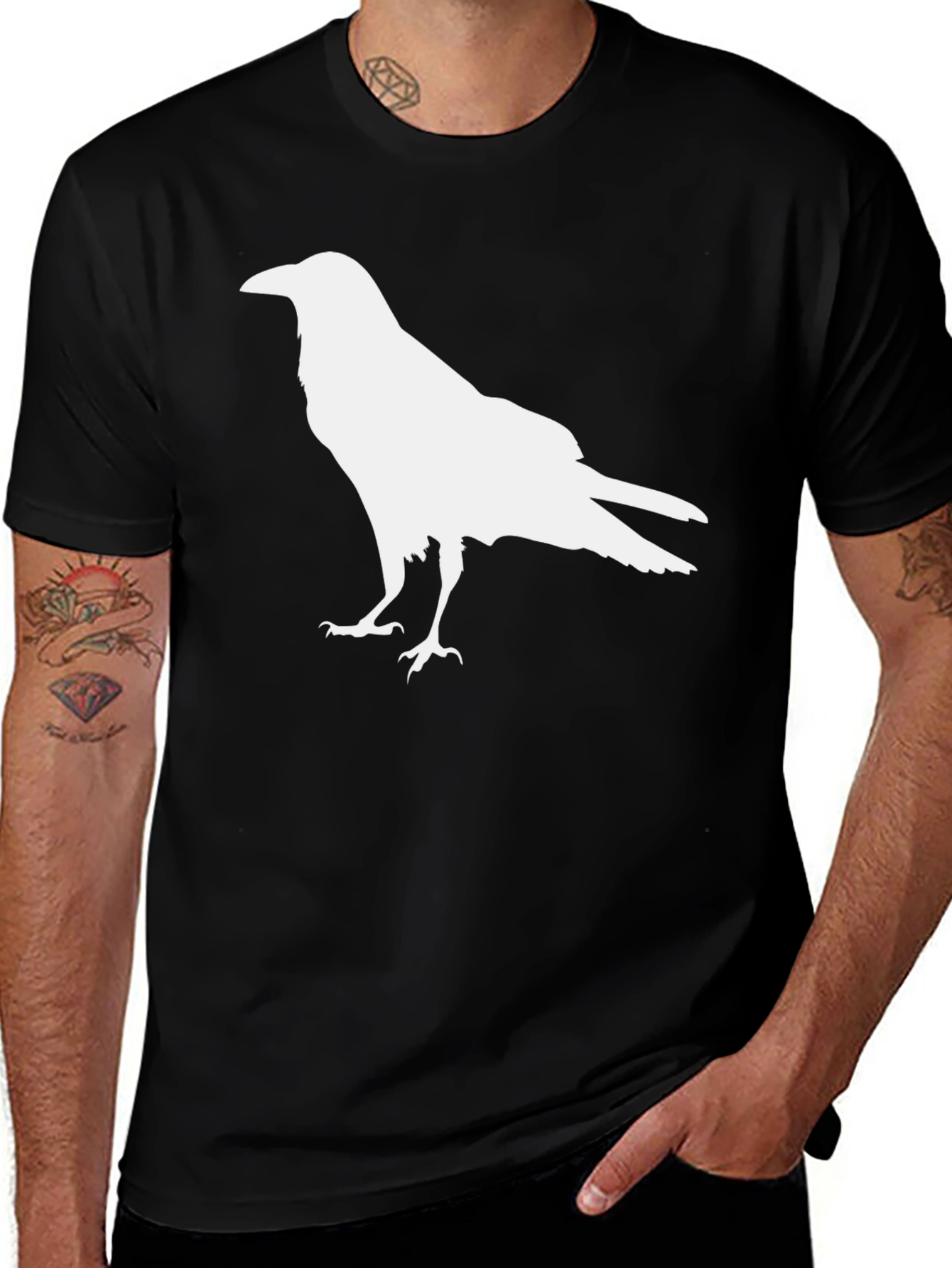Variant 23 of Raven Graphic Tee - Black Crow T-Shirt