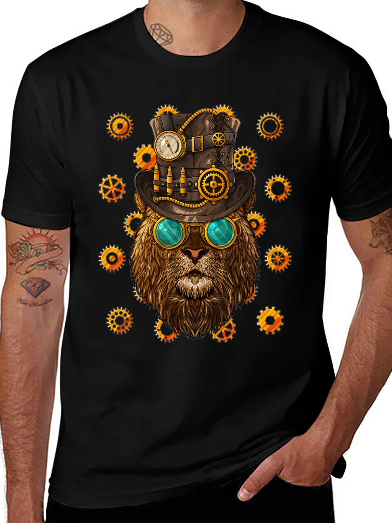 Steampunk Lion Graphic Tee