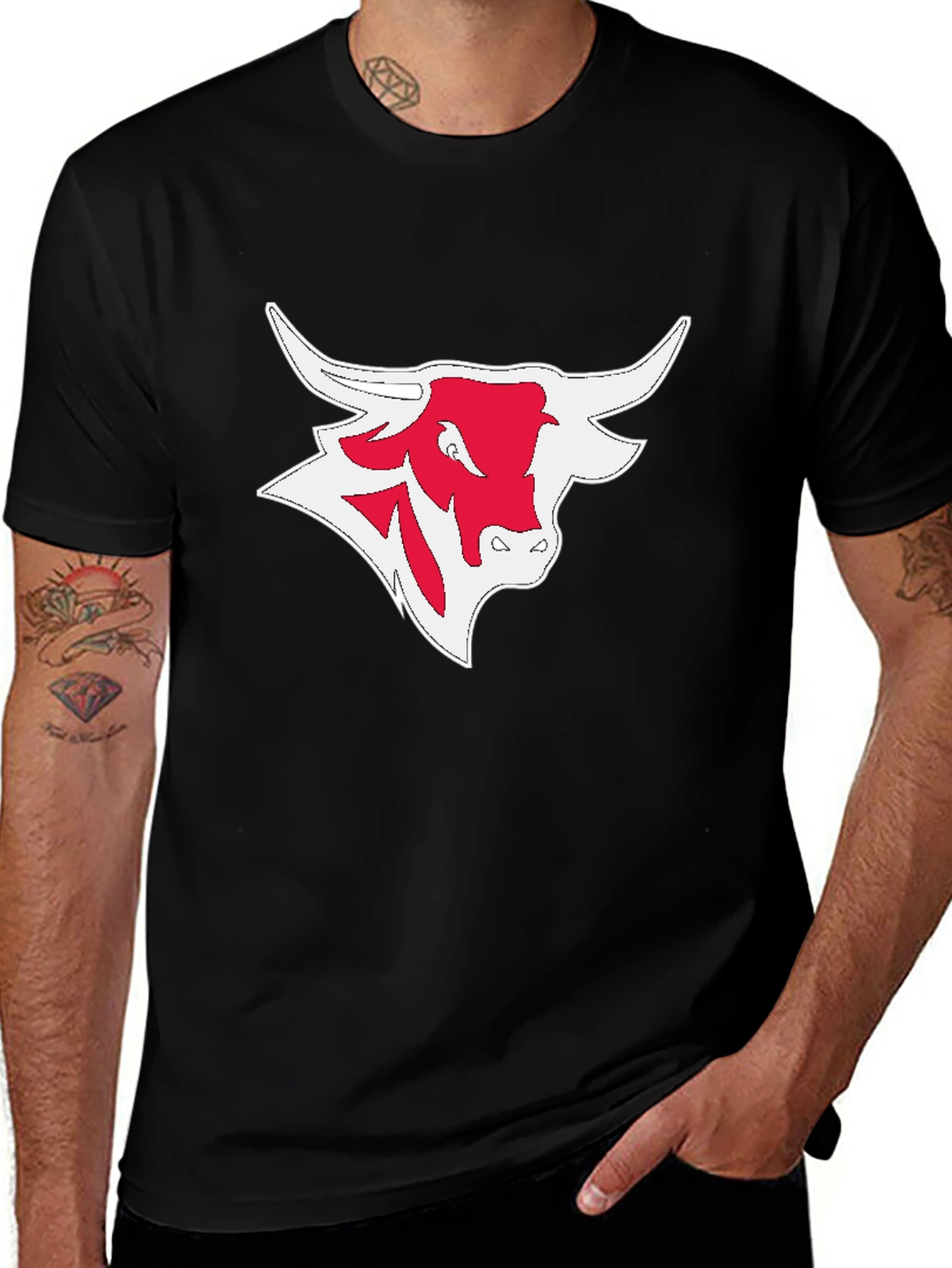 Variant 8 of Bull Graphic Black T-Shirt