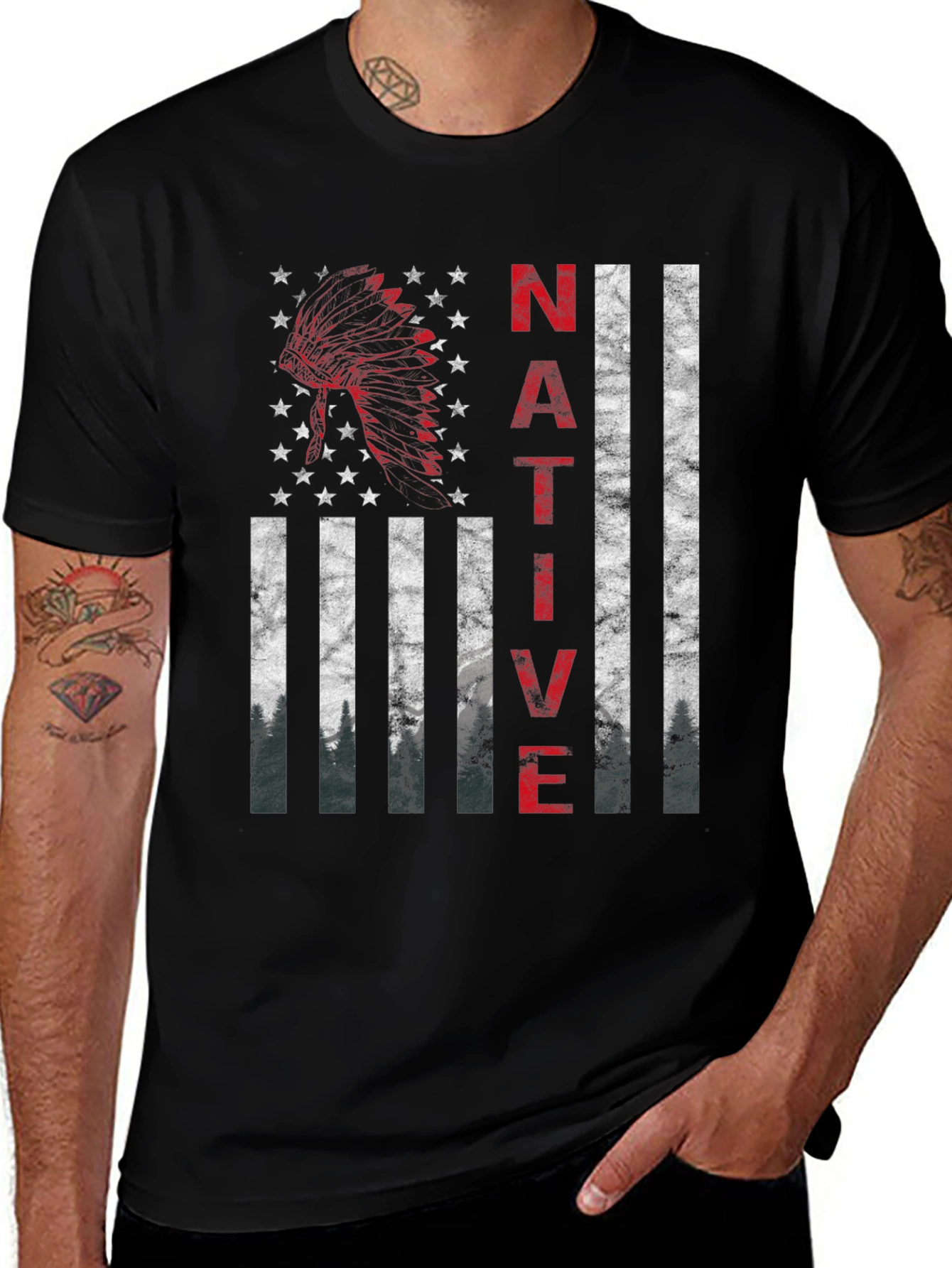 Variant 15 of Native American Flag Graphic T-Shirt