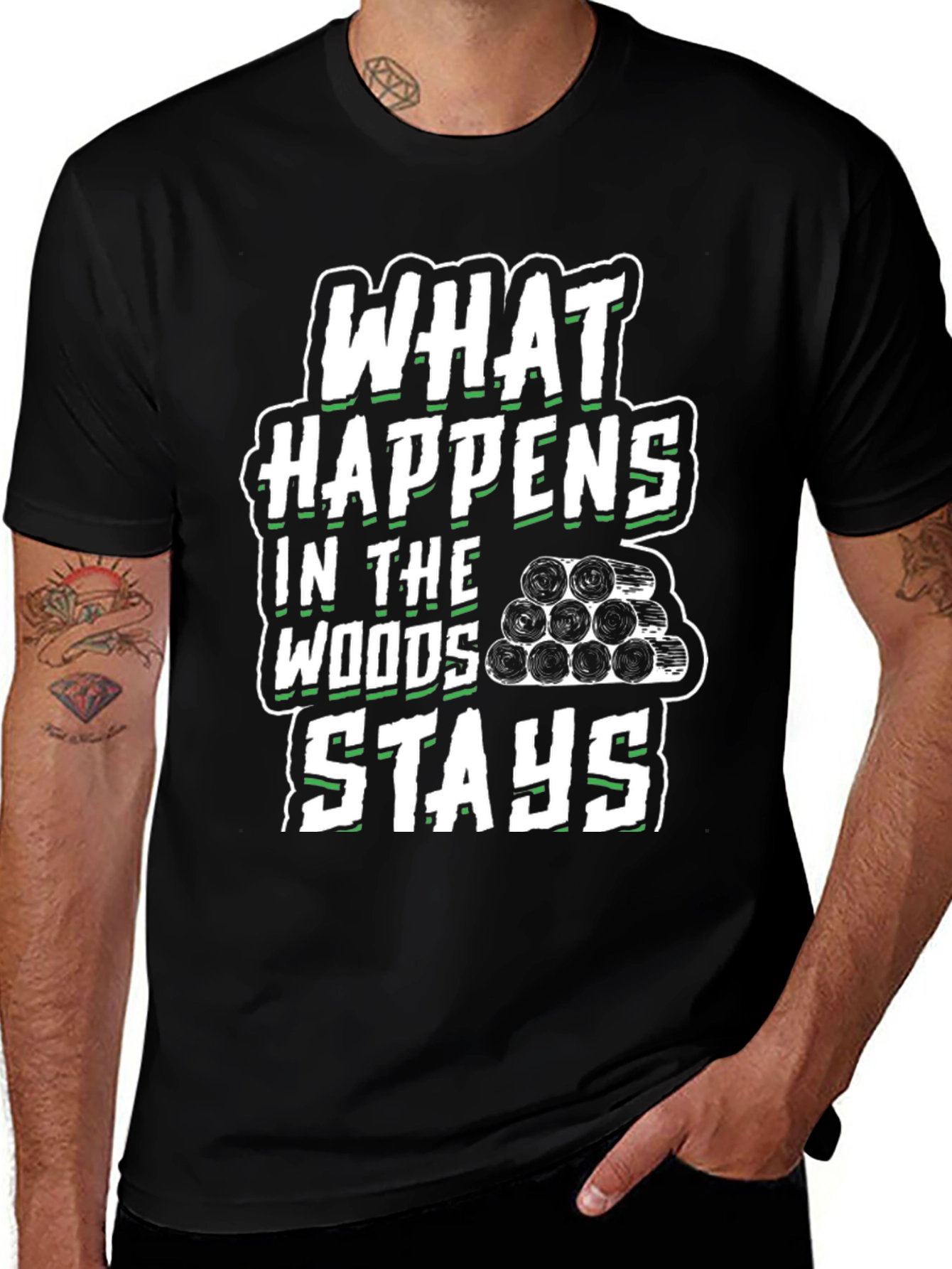 Variant 22 of What Happens in the Woods Men's Graphic Tee