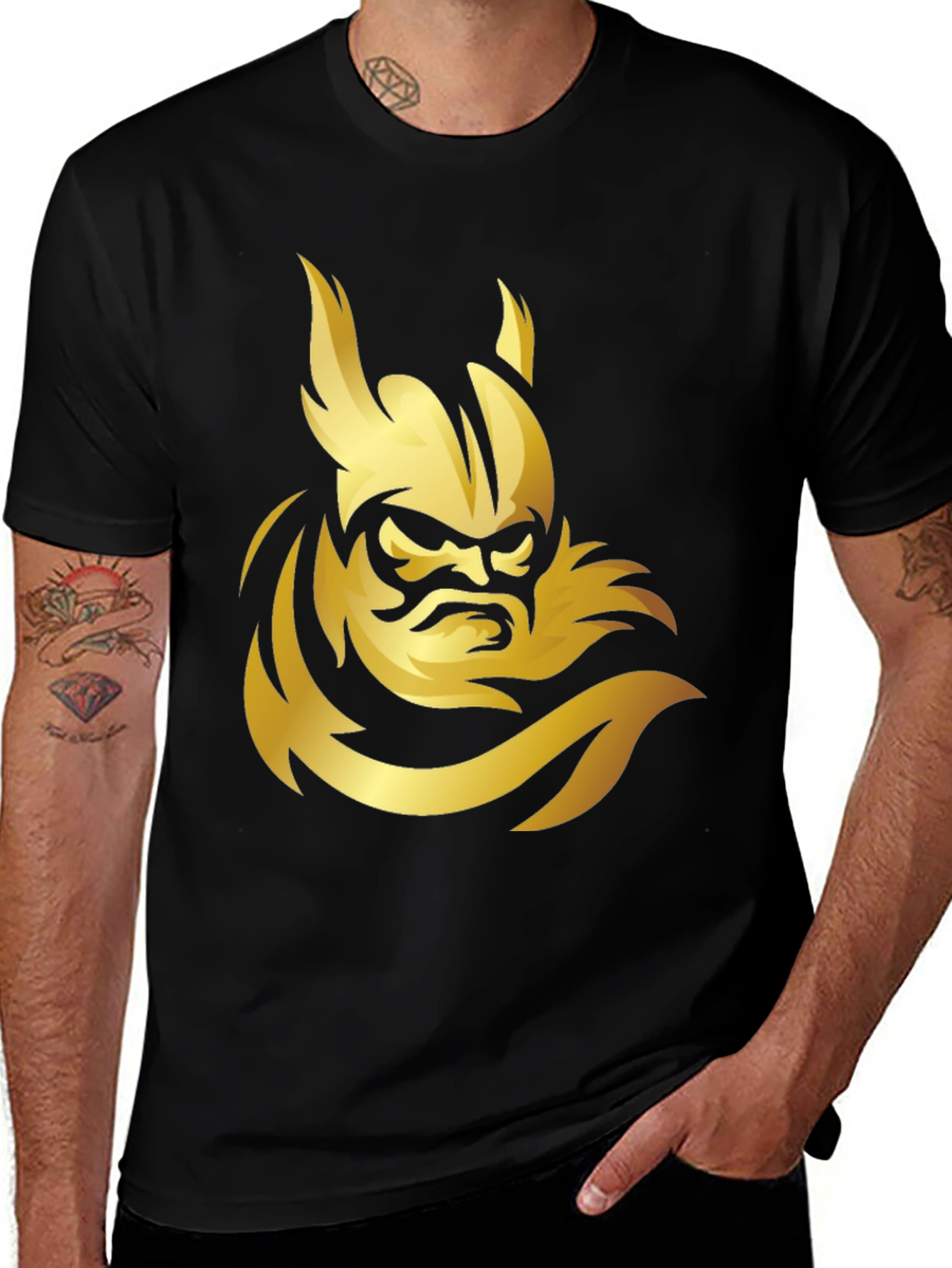 Viking Warrior Graphic Black T-Shirt