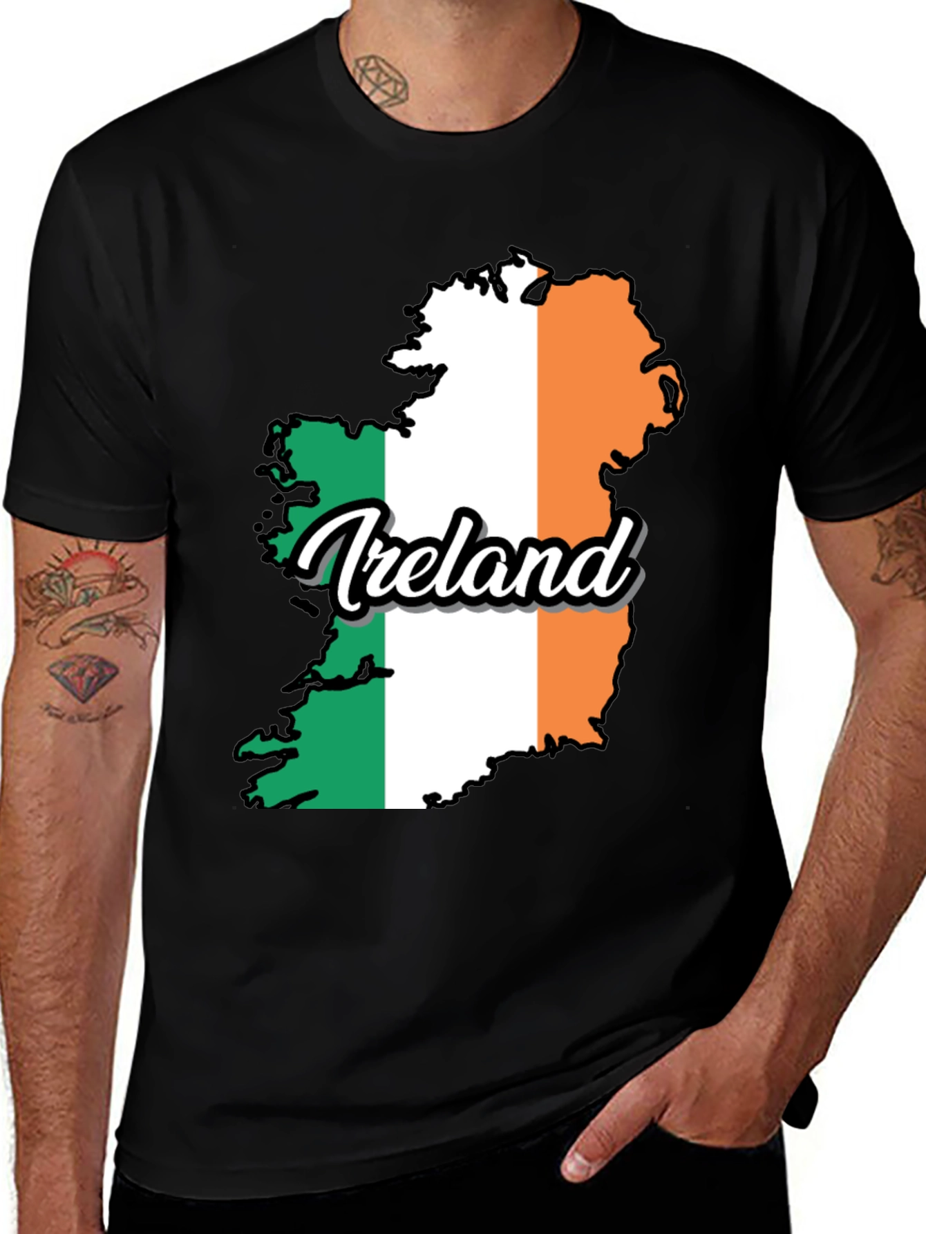Ireland Map T-Shirt - Irish Flag Design