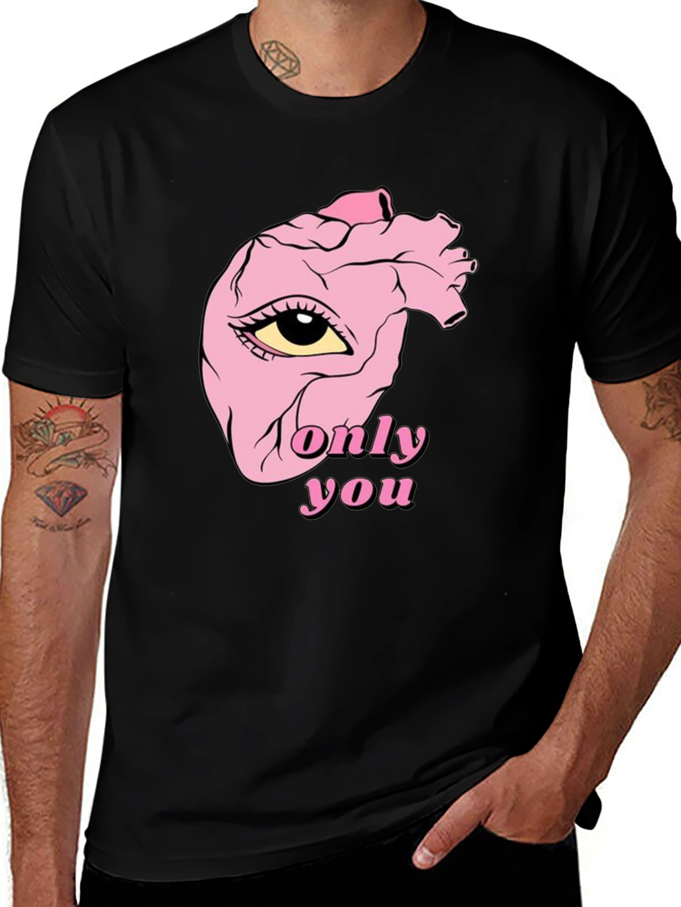 Variant 17 of Only You Heart Eye Black T-Shirt