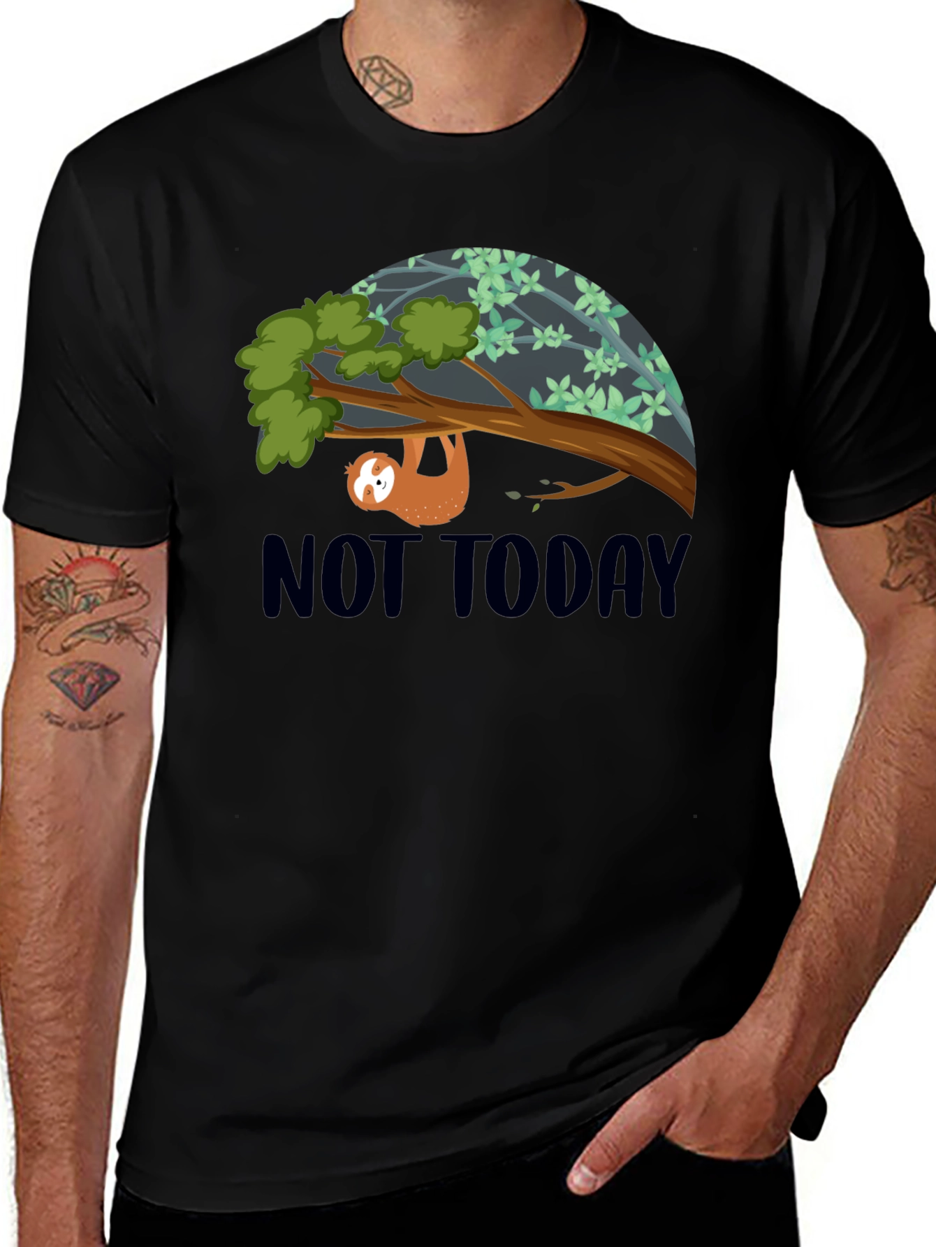 Variant 27 of Not Today Sloth Graphic Tee - Relaxed Fit