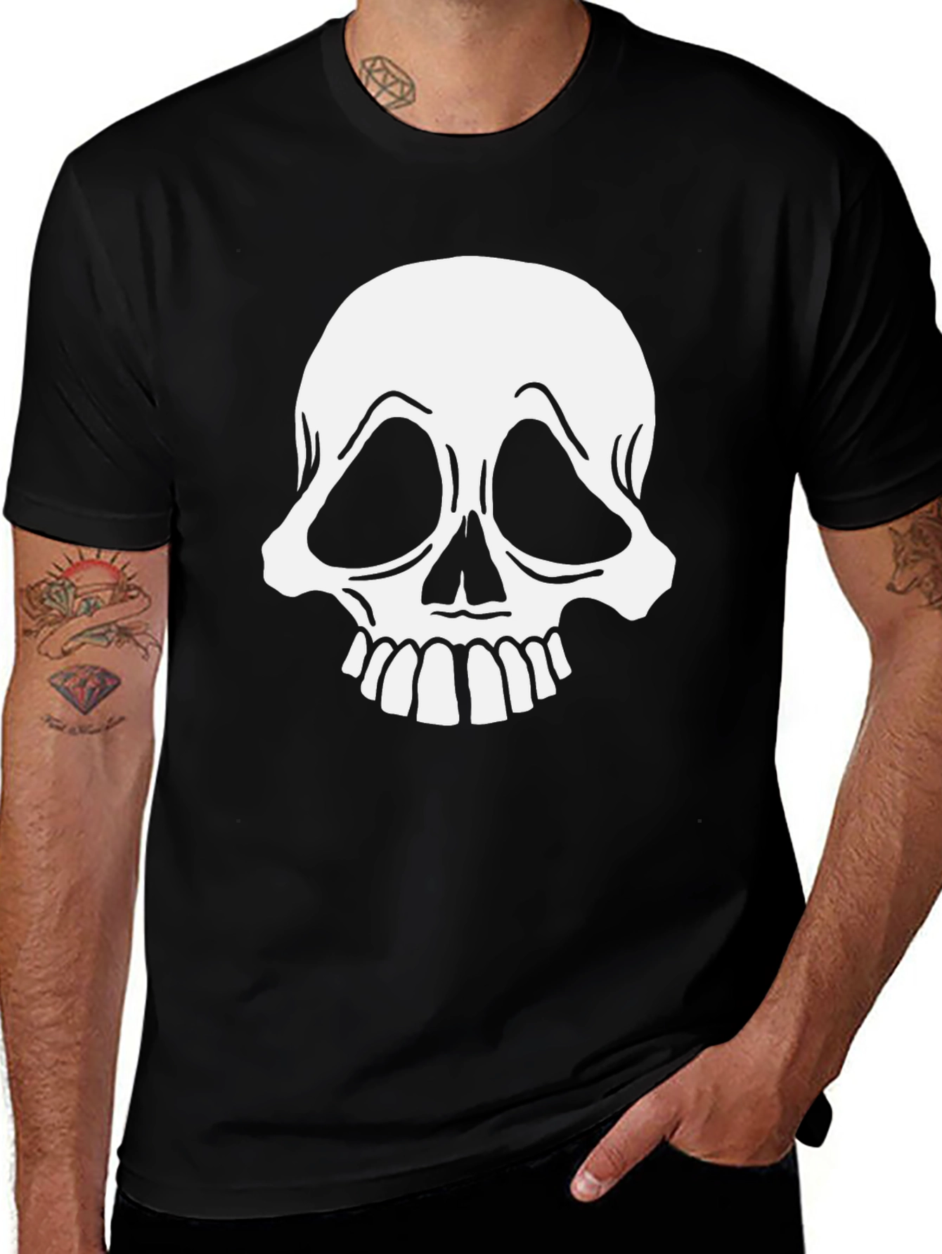 Variant 2 of Skull Graphic Black T-Shirt