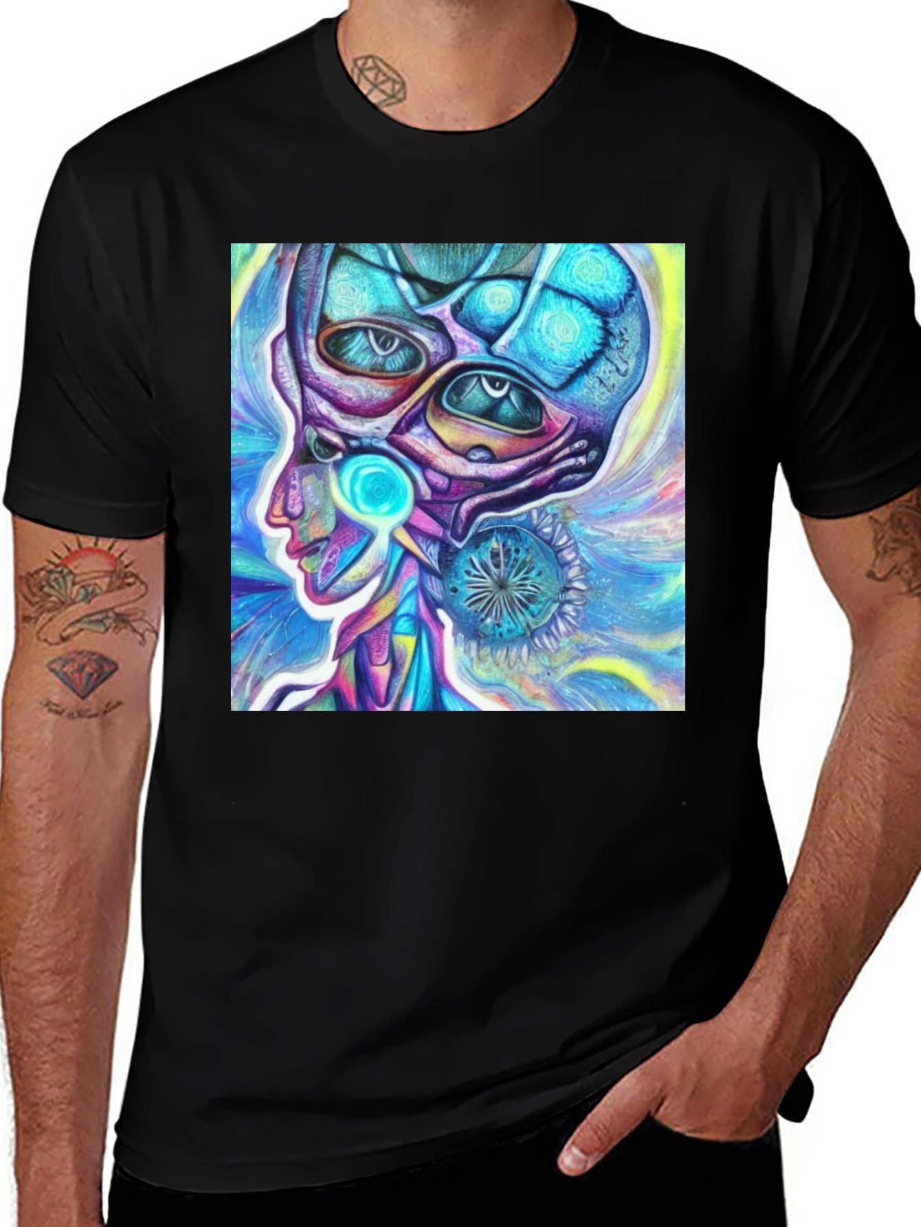 Variant 21 of Psychedelic Alien Head T-Shirt