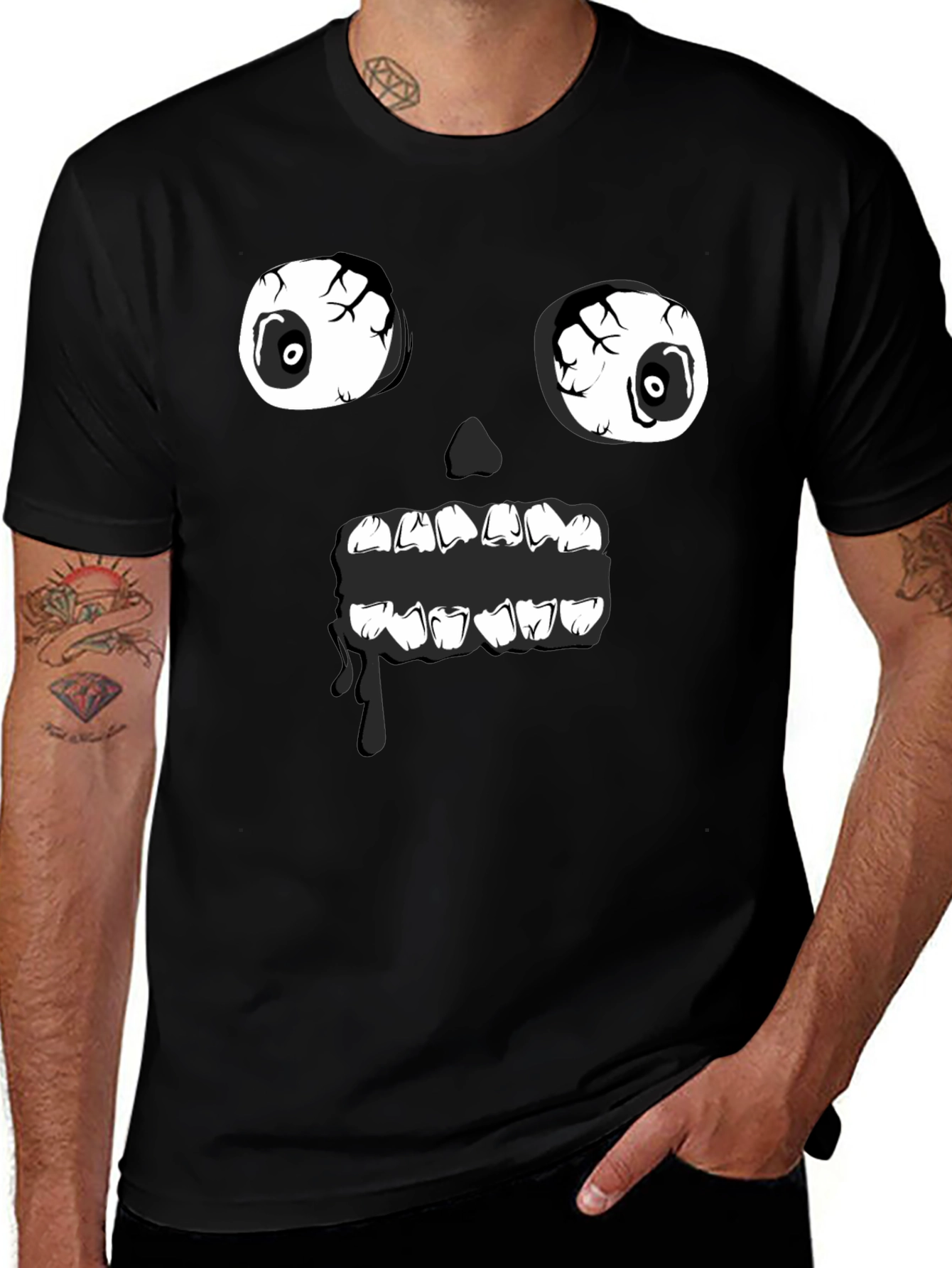 Variant 21 of Zombie Face Graphic Tee - Halloween T-Shirt