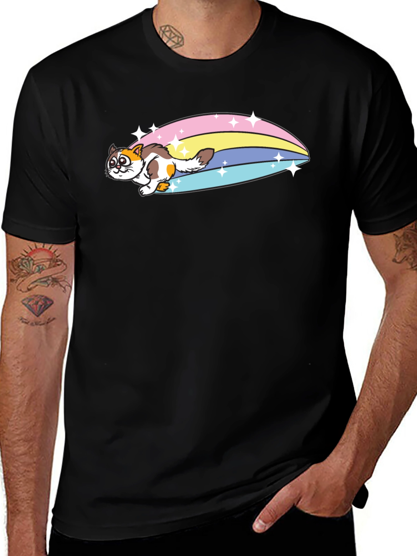 Variant 5 of Rainbow Cat T-Shirt - Fun Graphic Tee