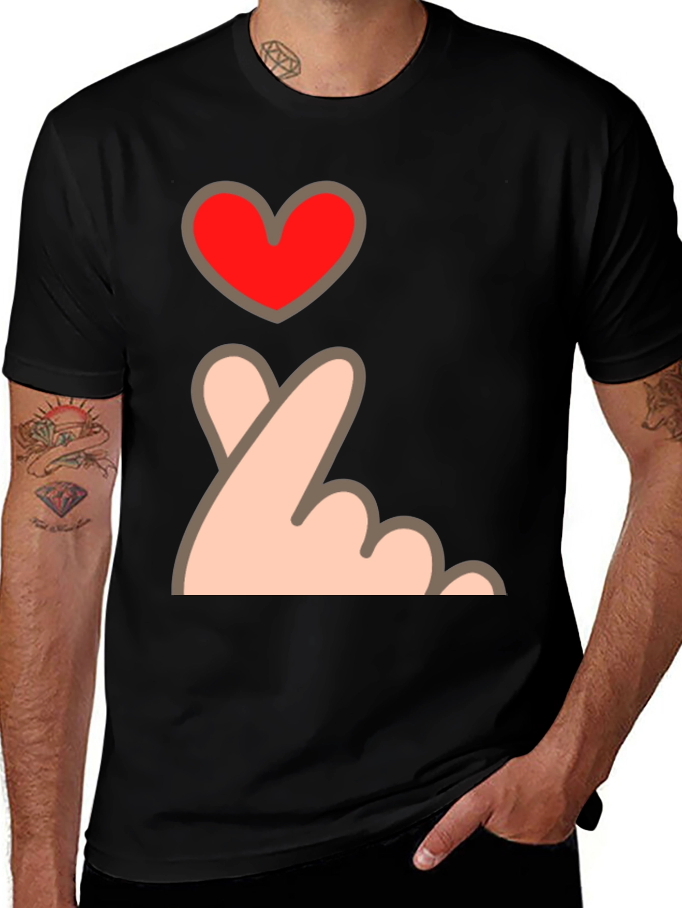 Finger Heart Gesture Graphic Tee