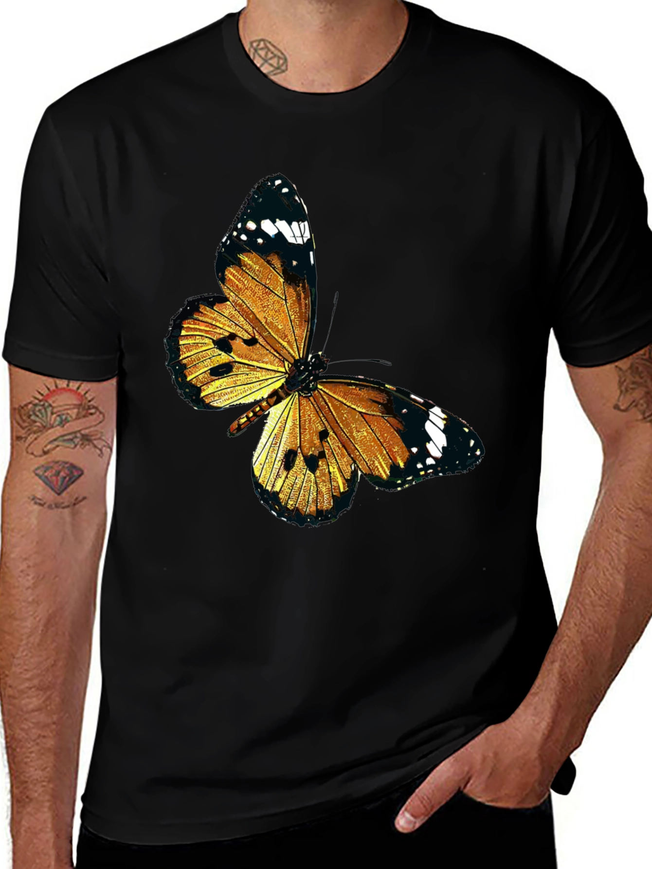 Variant 16 of Butterfly Graphic Black T-Shirt