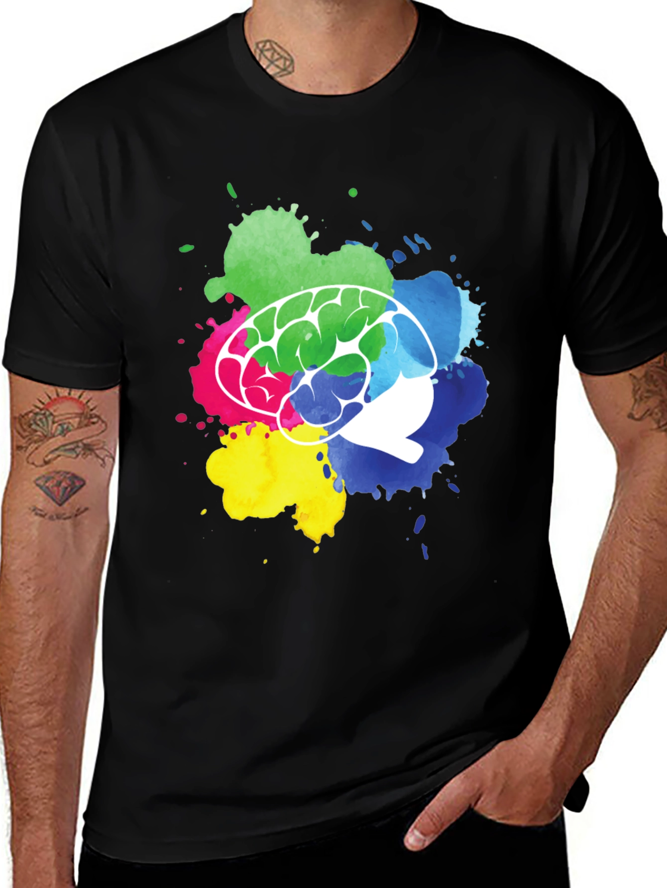 Variant 6 of Colorful Brain Splatter T-Shirt