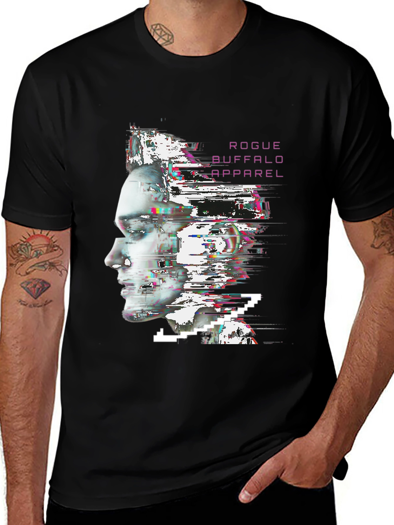 Variant 23 of Rogue Buffalo Apparel Glitch Portrait T-Shirt