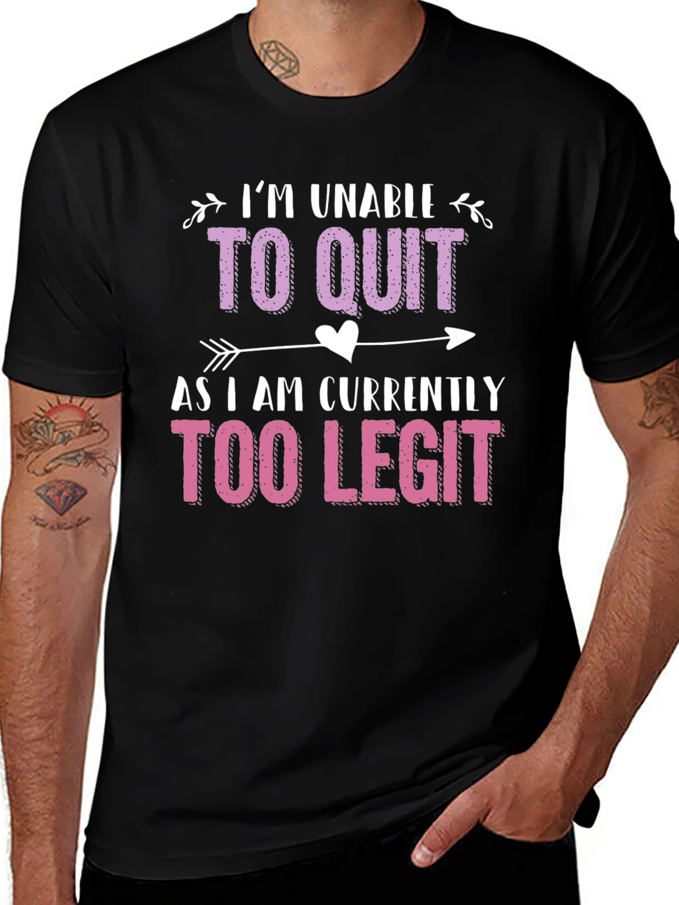 Black Too Legit To Quit Funny Graphic Tee main image