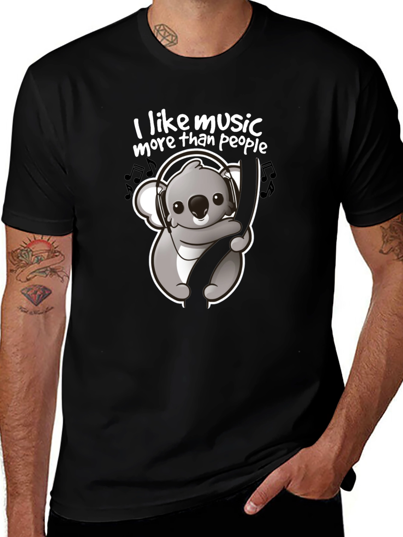 Music Lover Koala T-Shirt - Cute Animal Graphic Tee
