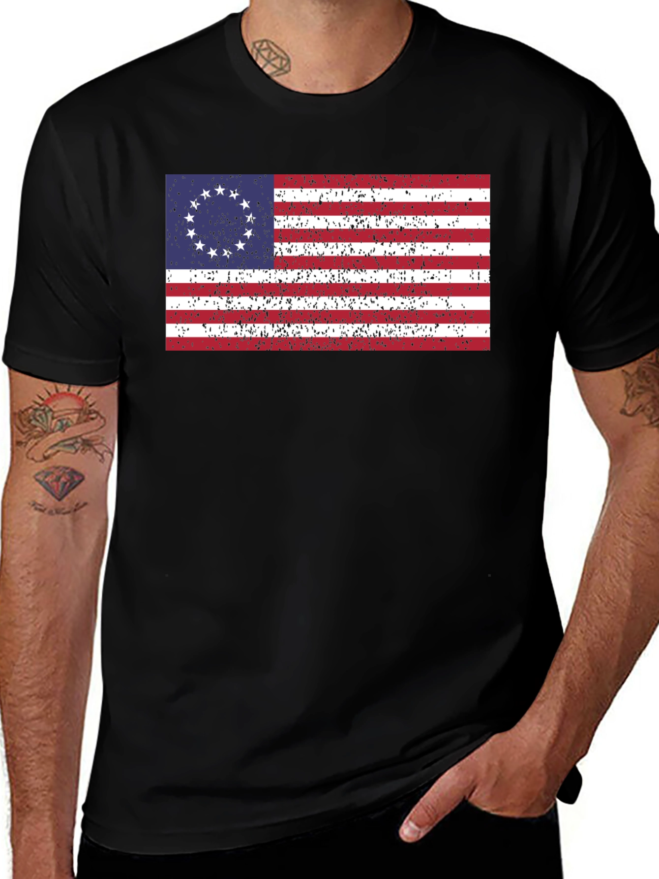 Vintage Betsy Ross Flag T-Shirt - Patriotic Pride