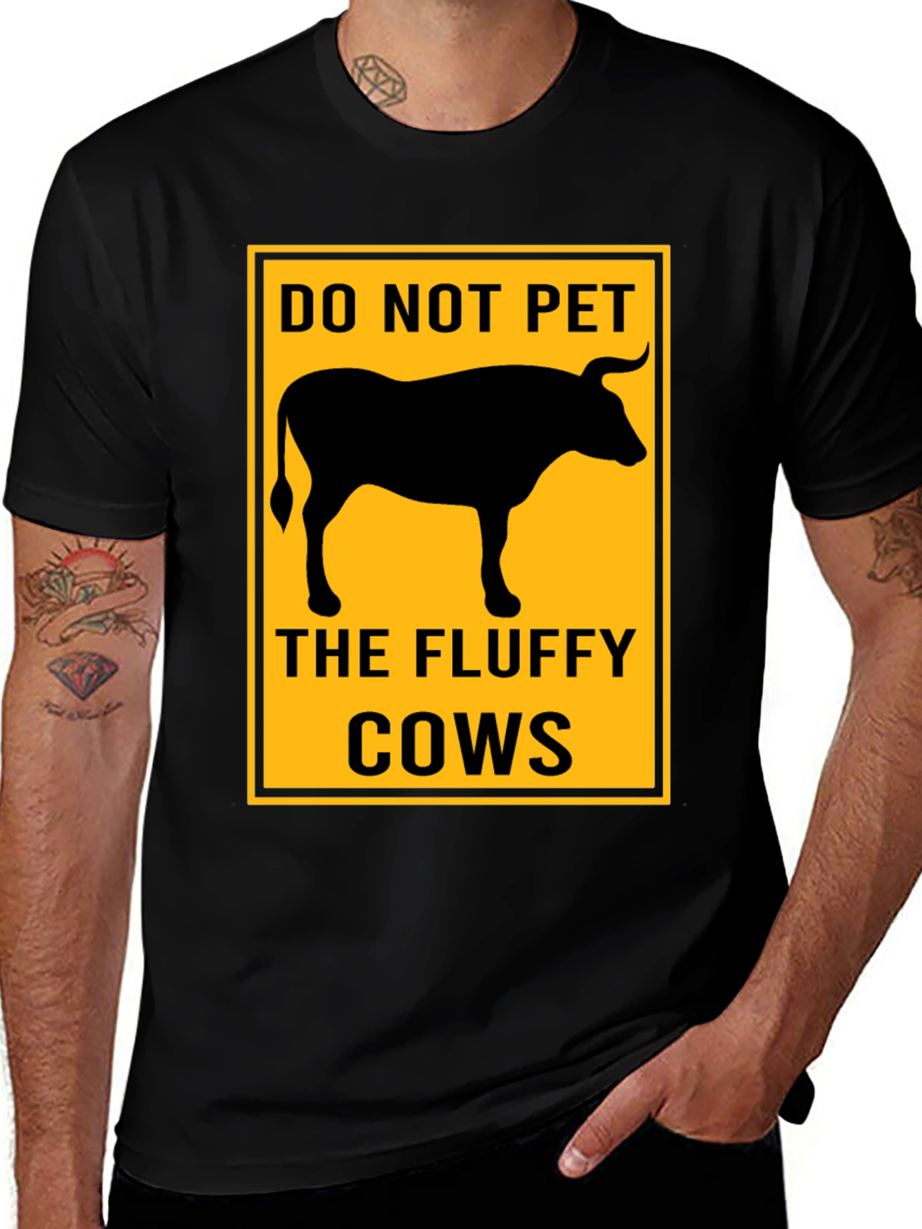 Variant 29 of Do Not Pet Fluffy Cows Graphic T-Shirt