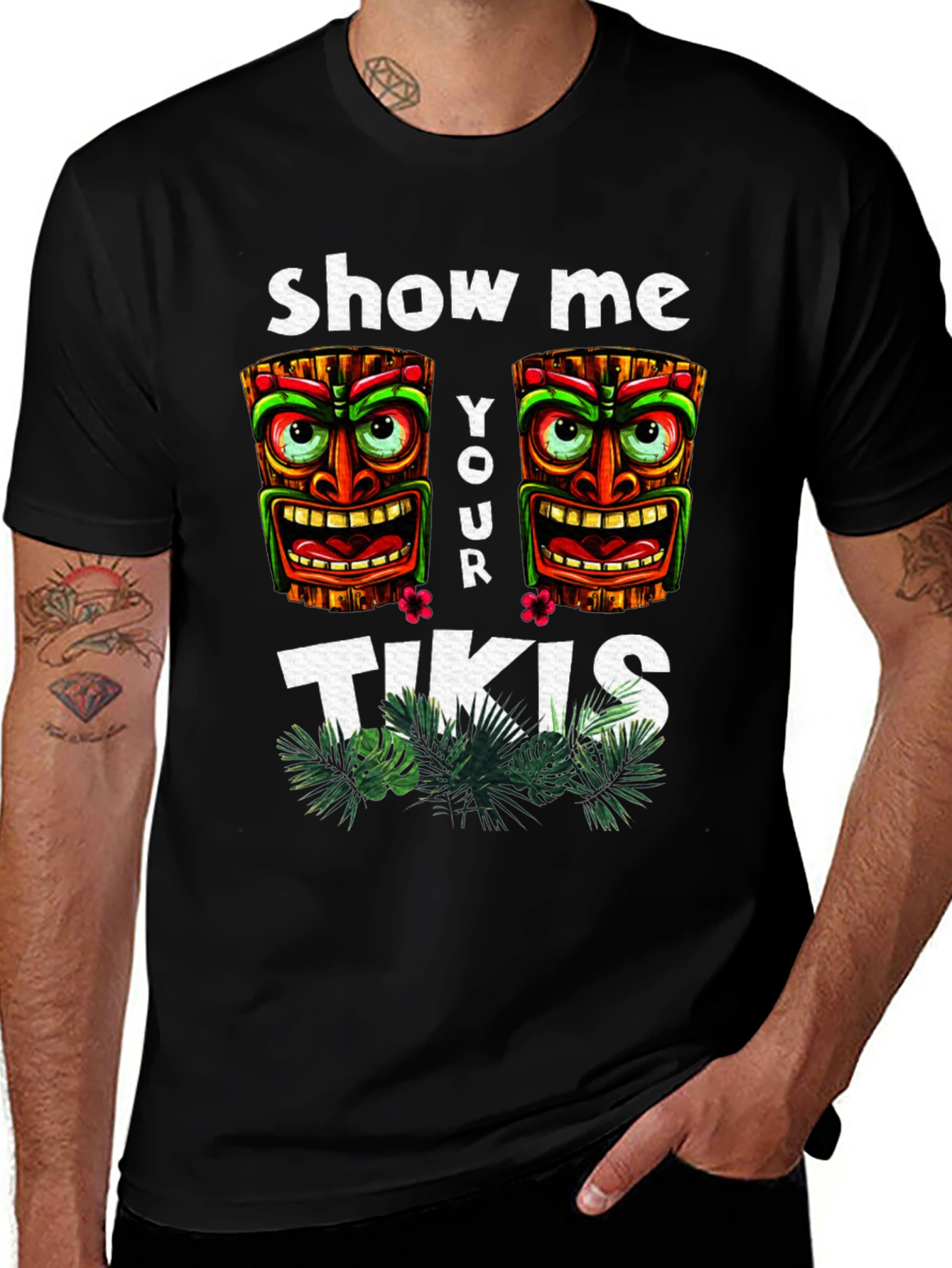 Variant 30 of Show Me Your Tikis Graphic T-Shirt - Tropical Hawaiian Tee
