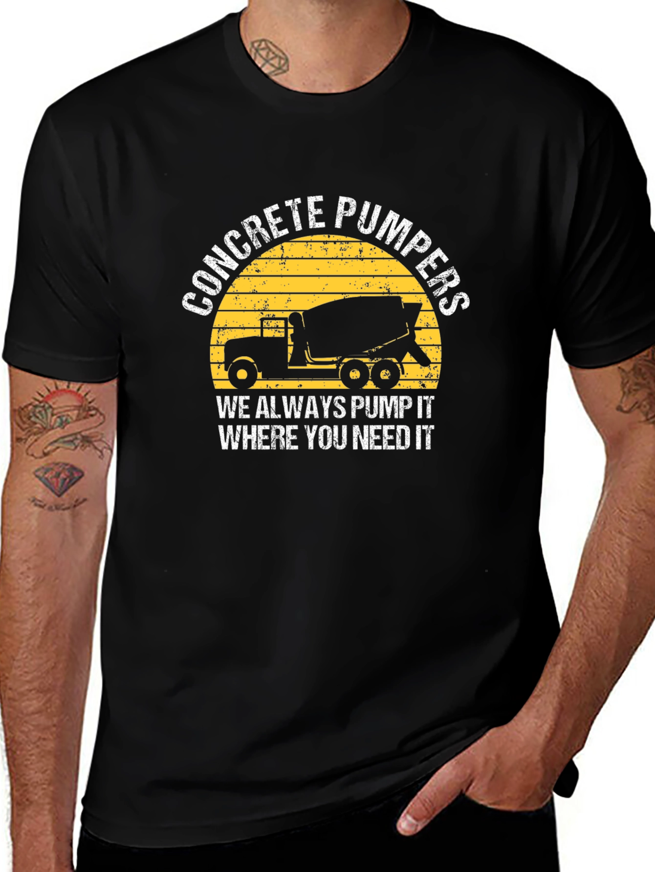 Variant 29 of Concrete Pumpers T-Shirt - We Always Pump It