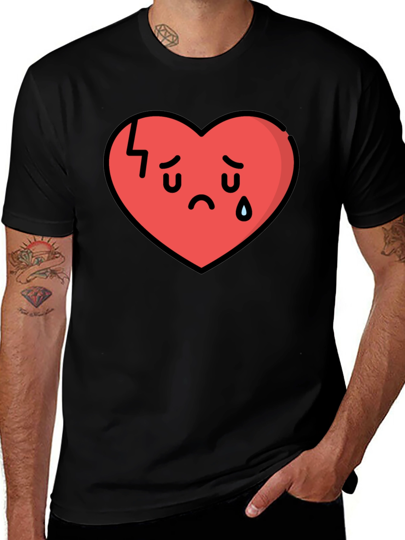 Variant 17 of Broken Heart Graphic Tee - Sad Heart Club Shirt