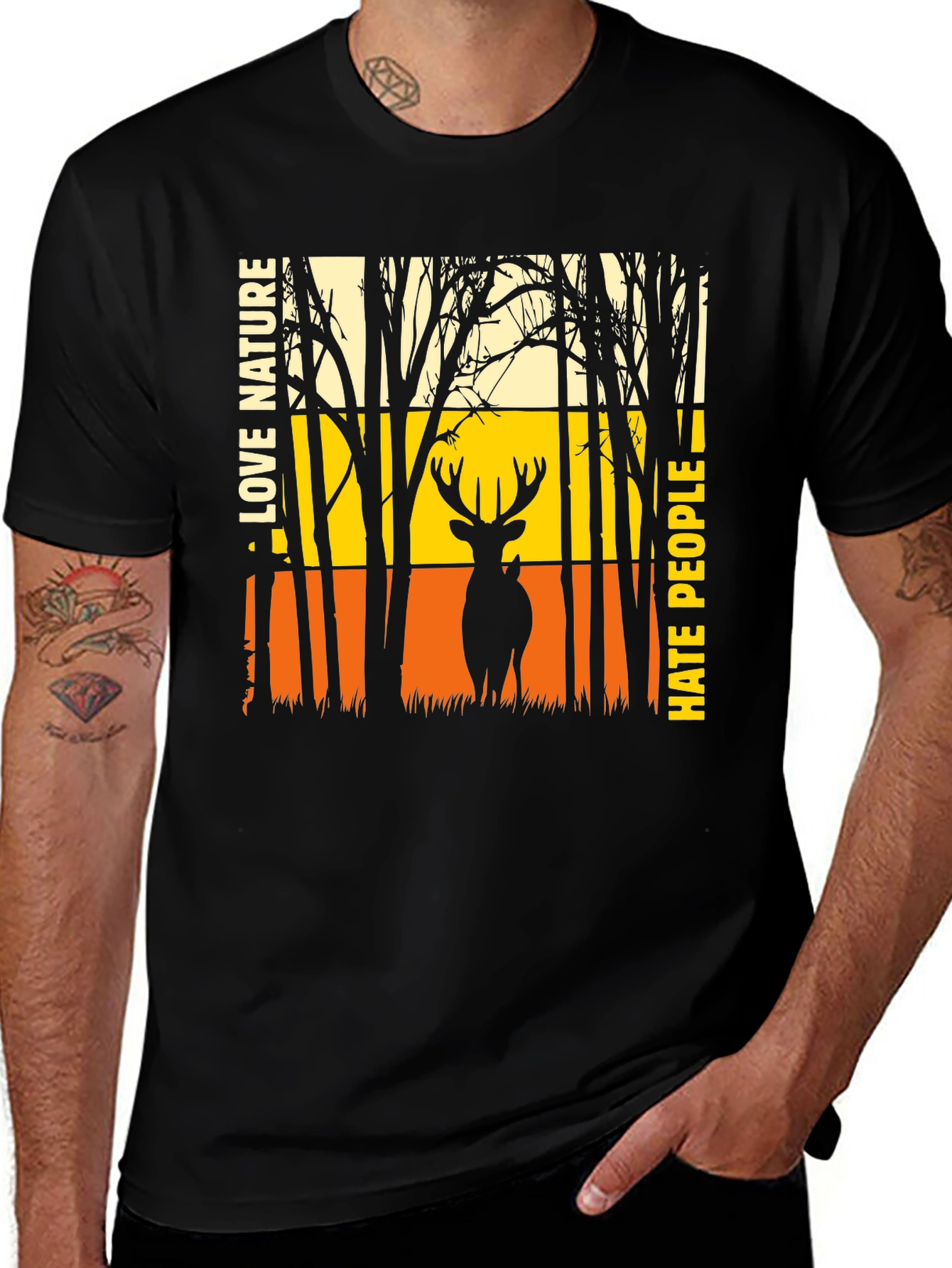 Nature Lover Deer Silhouette Graphic Tee