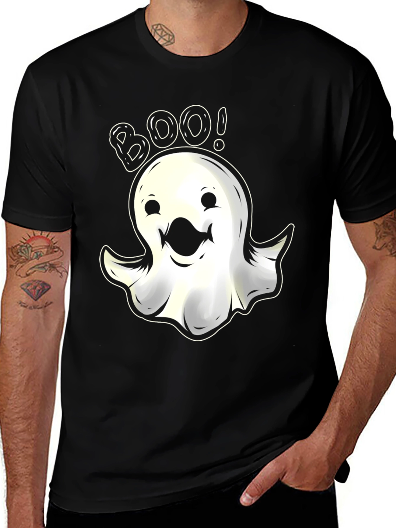 Boo Ghost Graphic T-Shirt - Spooky Halloween Fun