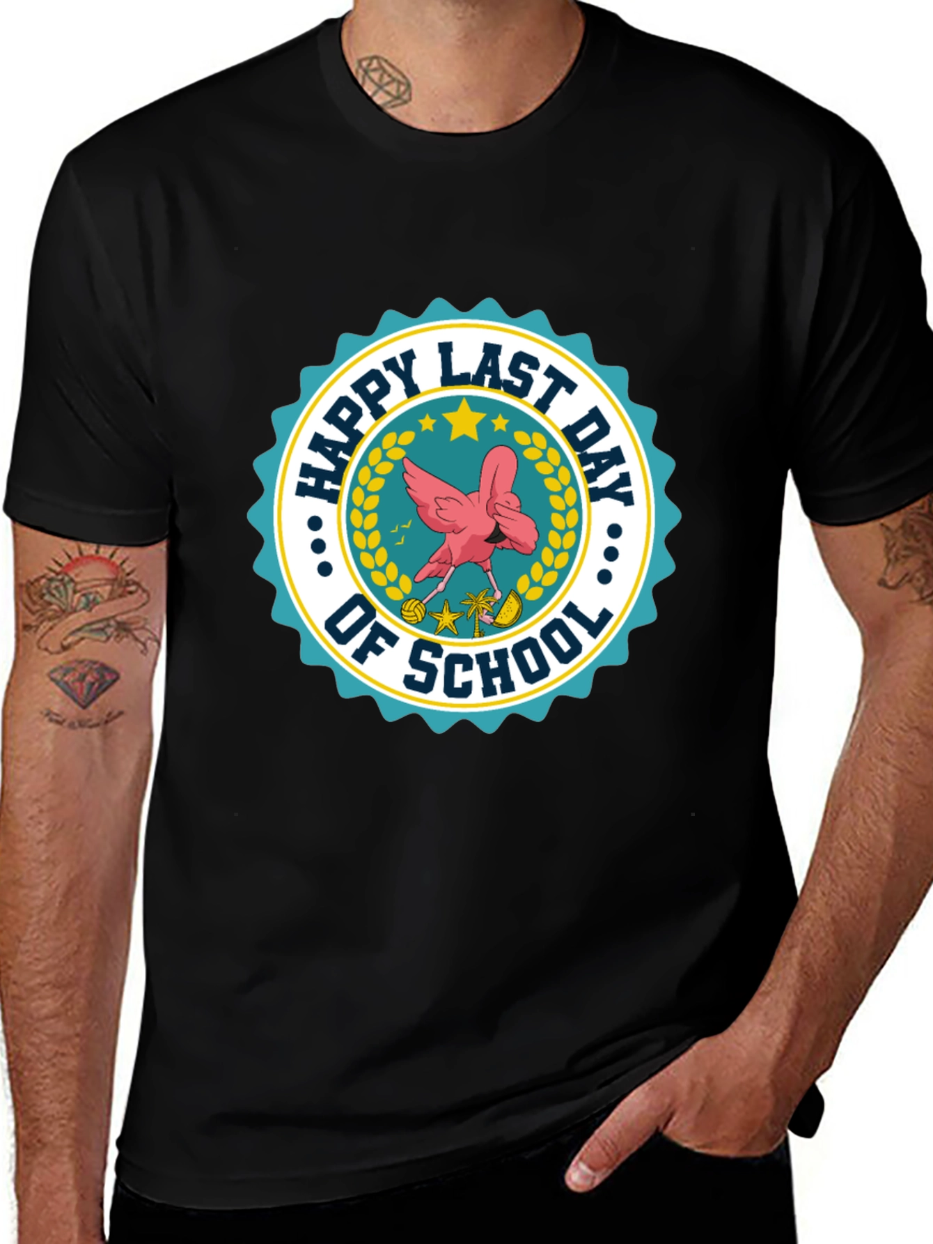 Variant 20 of Happy Last Day of School T-Shirt Flamingo Graphic Tee