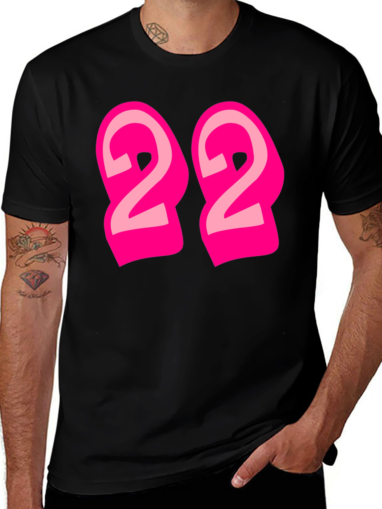 Black Bold Number 22 Graphic Tee - Black main image