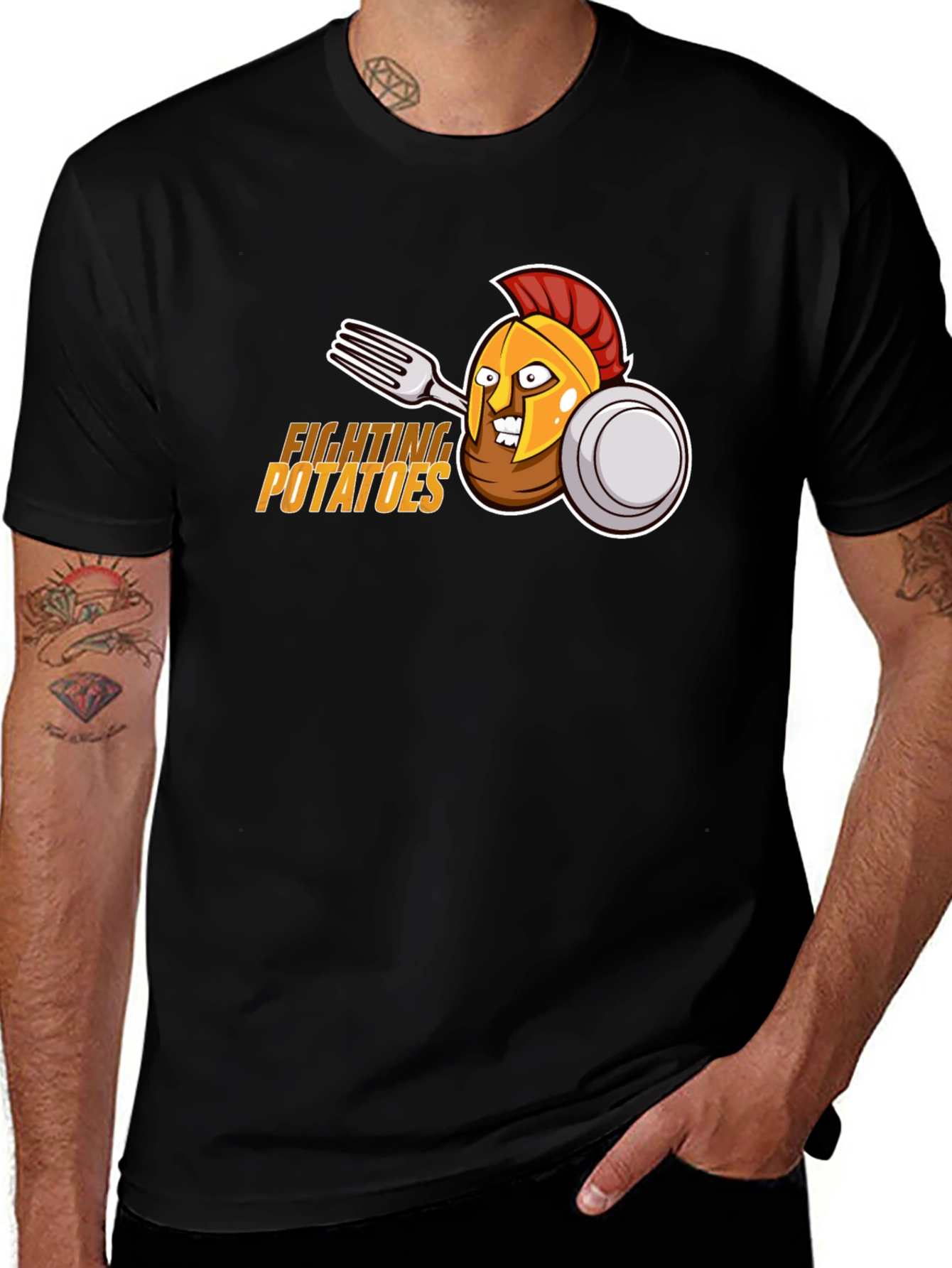 Fighting Potatoes T-Shirt - Funny Spartan Graphic Tee