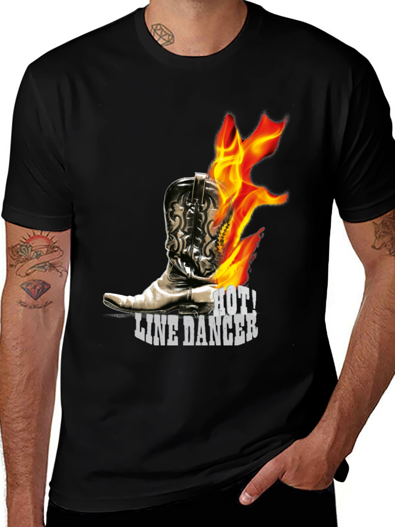 Variant 21 of Hot Line Dancer T-Shirt - Country Western Style