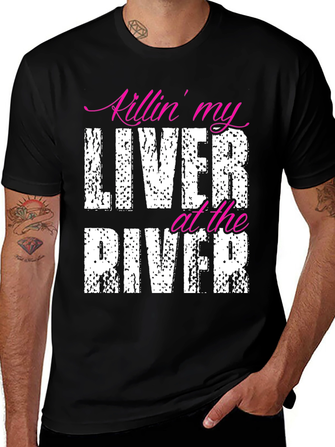Variant 10 of Killin' My Liver at the River Black T-Shirt