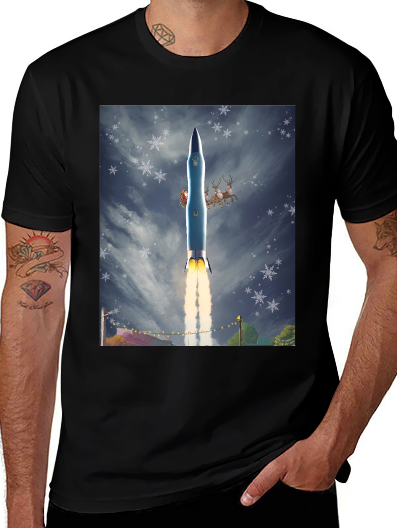 Variant 13 of Christmas Rocket T-Shirt