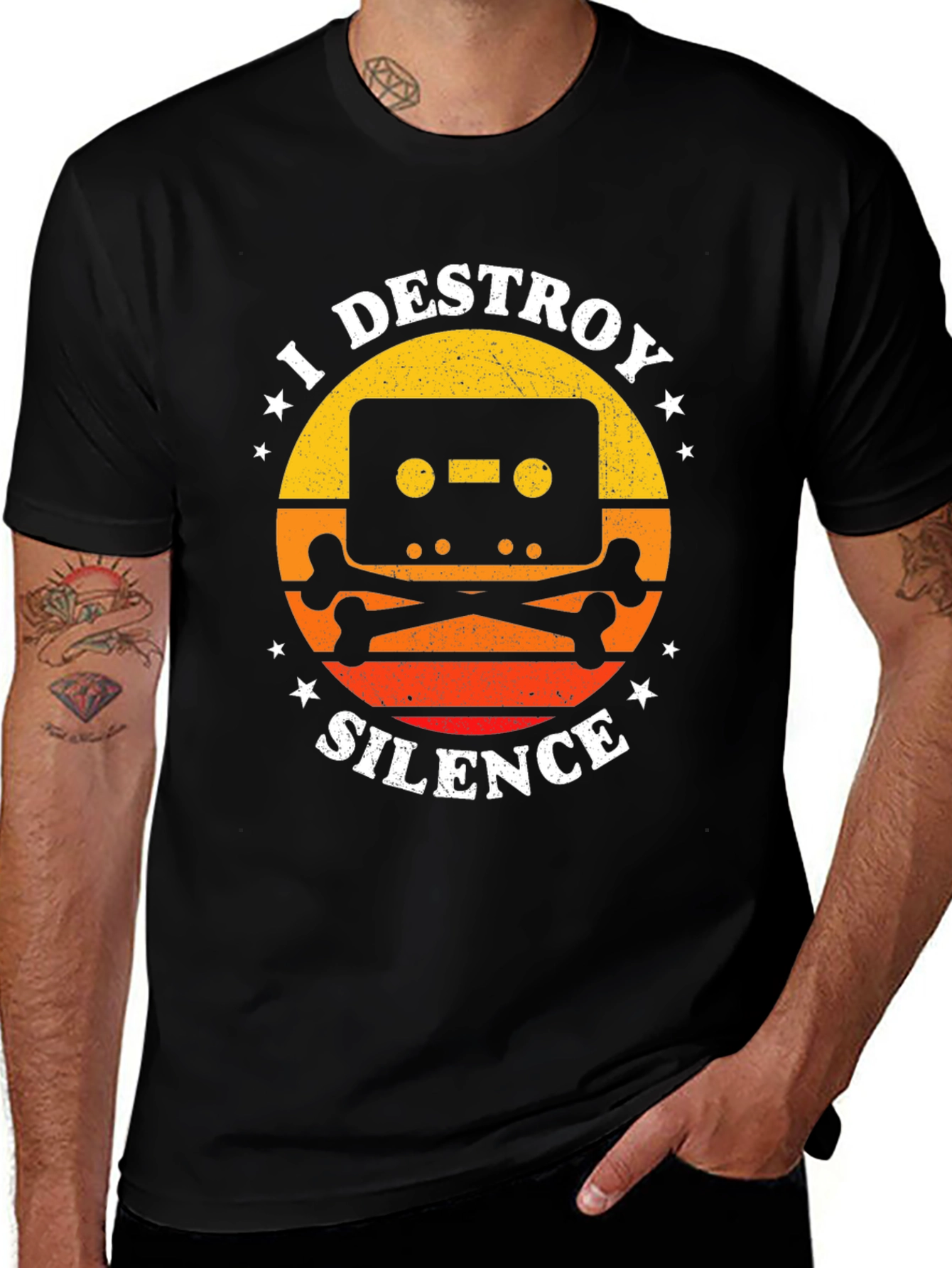 Variant 13 of I Destroy Silence Cassette Tape Graphic T-Shirt
