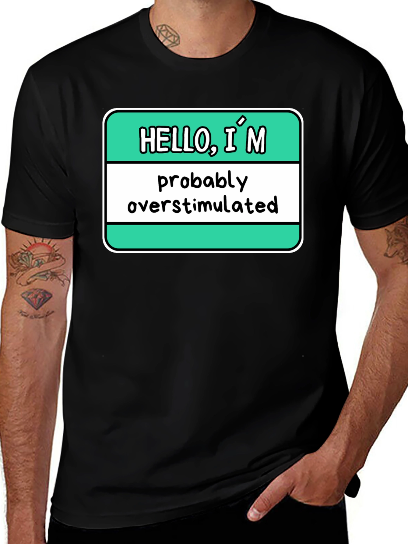 Variant 22 of Hello, I'm Probably Overstimulated Graphic Tee